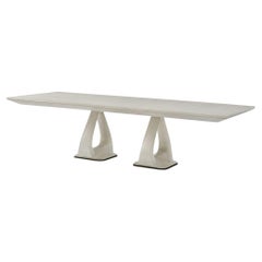 Organic Modern White Extending Dining Table