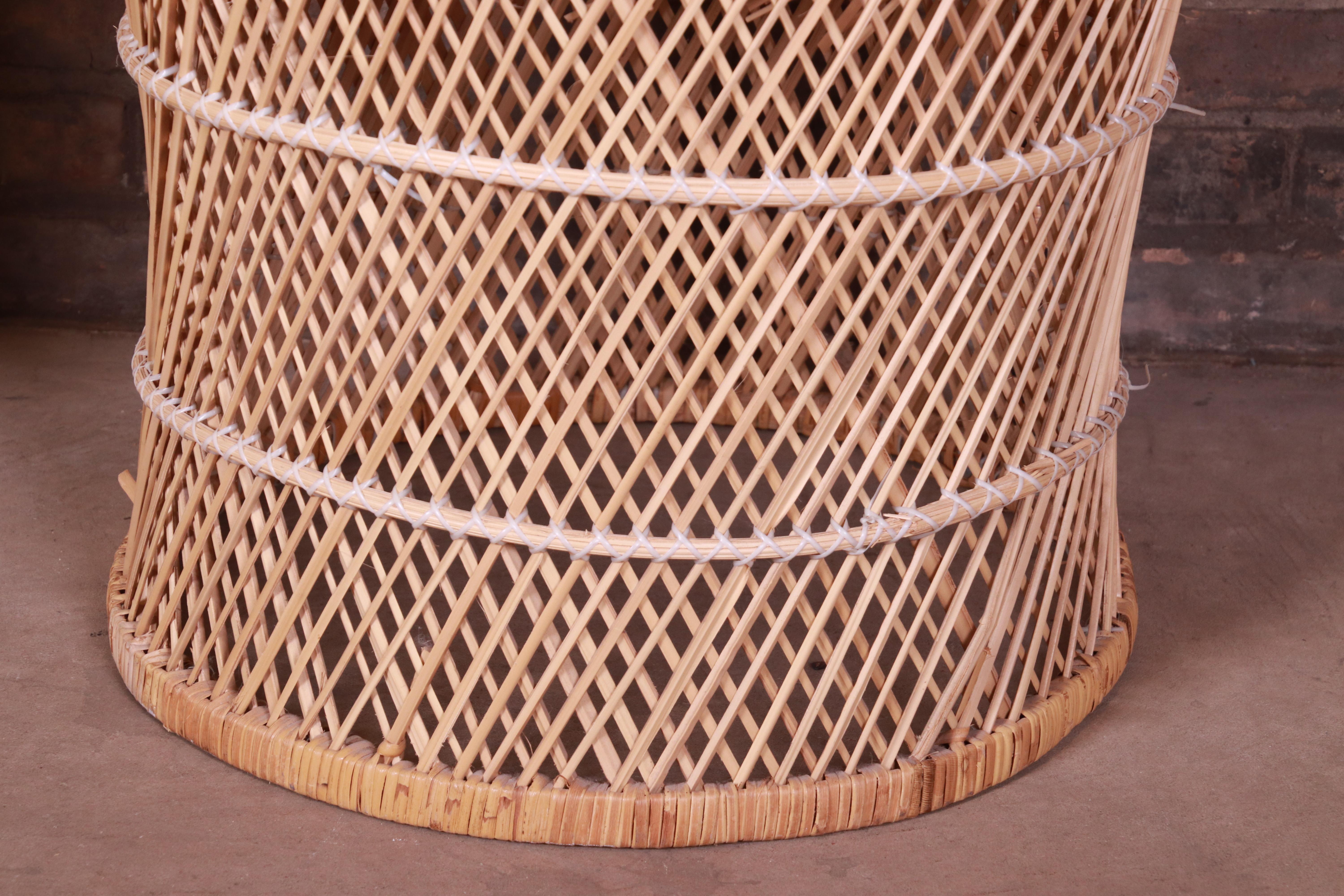 Pair of Organic Modern Wicker and Rattan Club Chairs 9