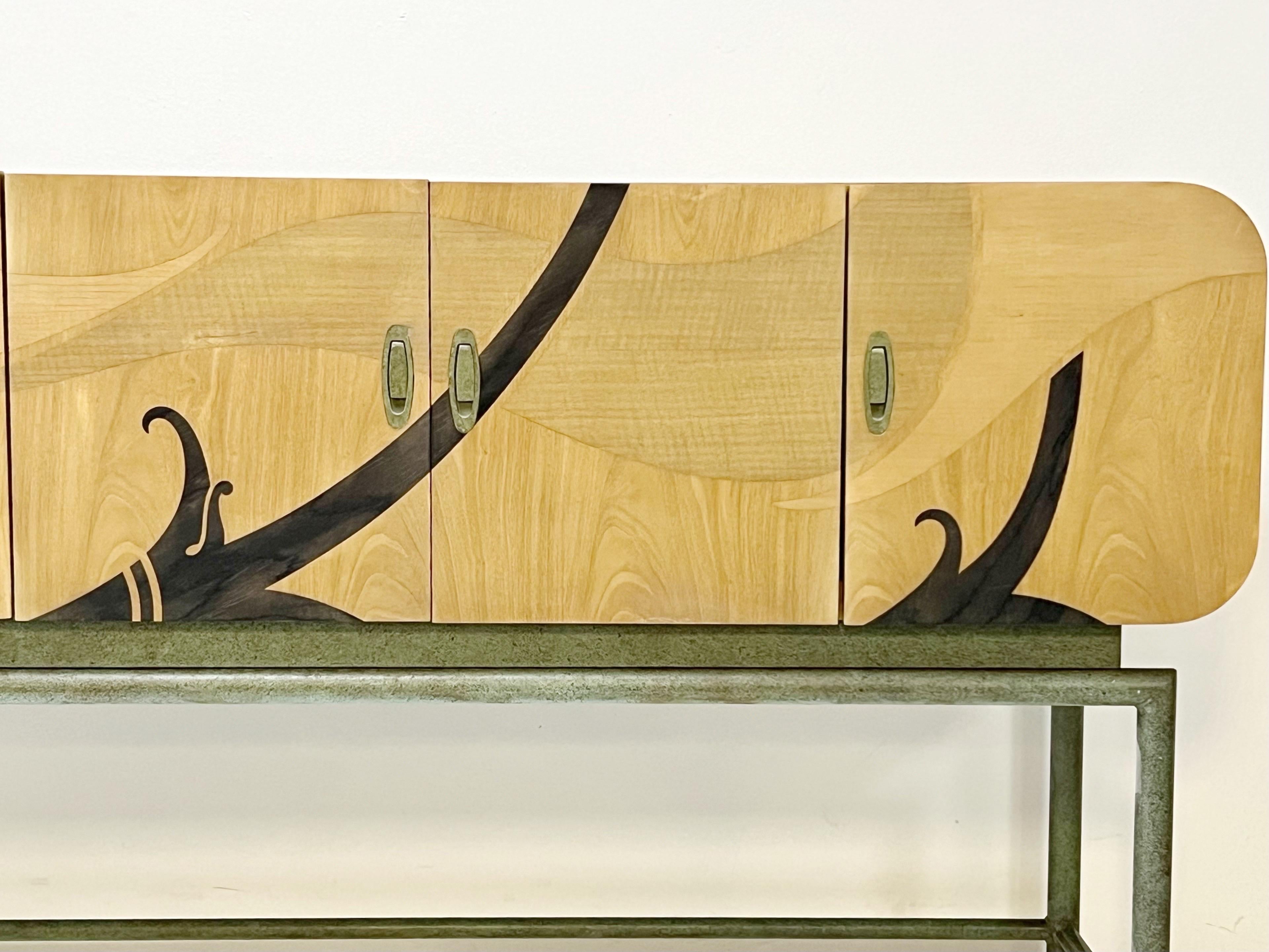 Konsole/ Sideboard aus Holz und Metall, Organische Moderne (amerikanisch) im Angebot