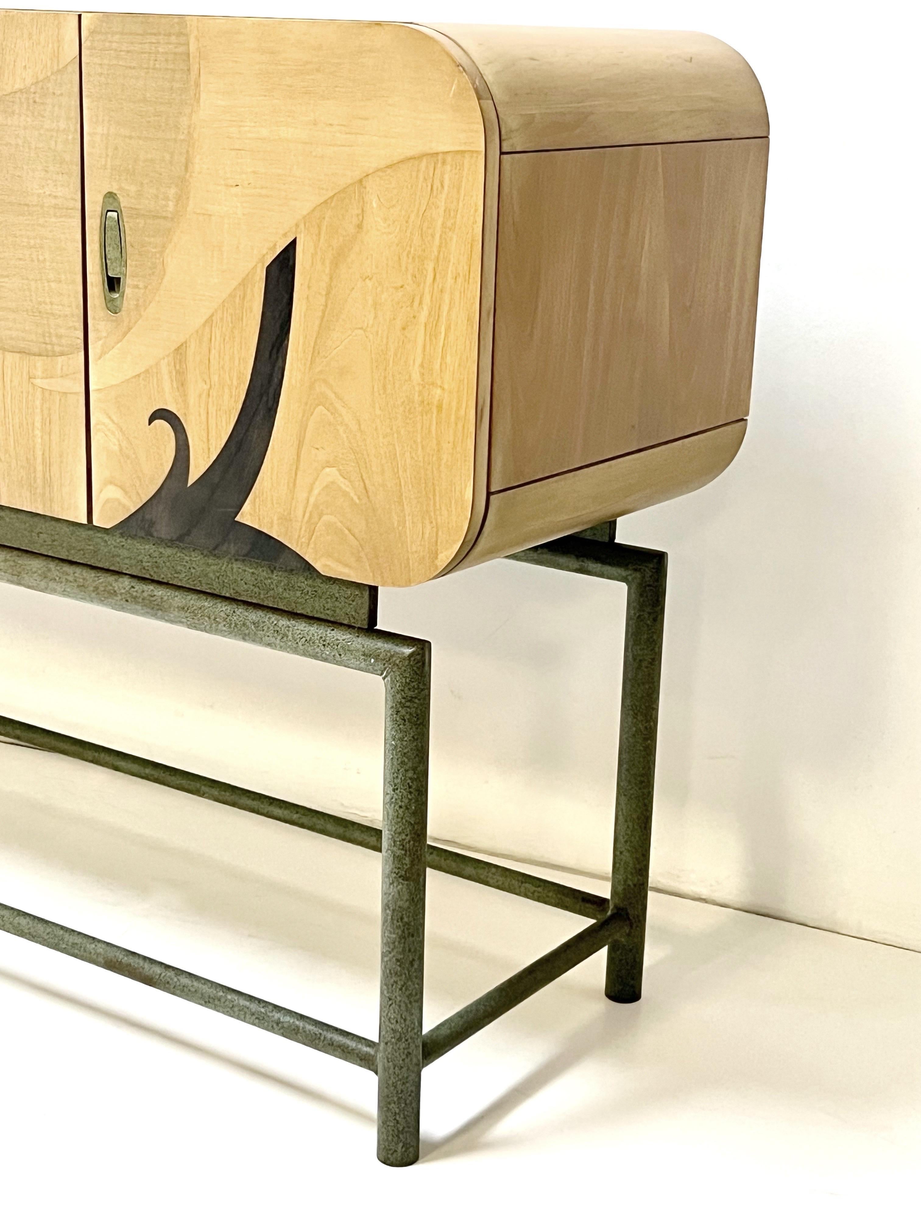 Organic Modern Wood and Metal Cabinet Console Sideboard For Sale 4