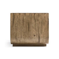 Mesa auxiliar orgánica moderna de madera y piedra