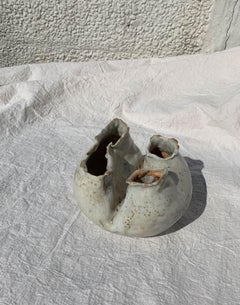 Organic Modern Wood-Fired Porcelain Heart Vase