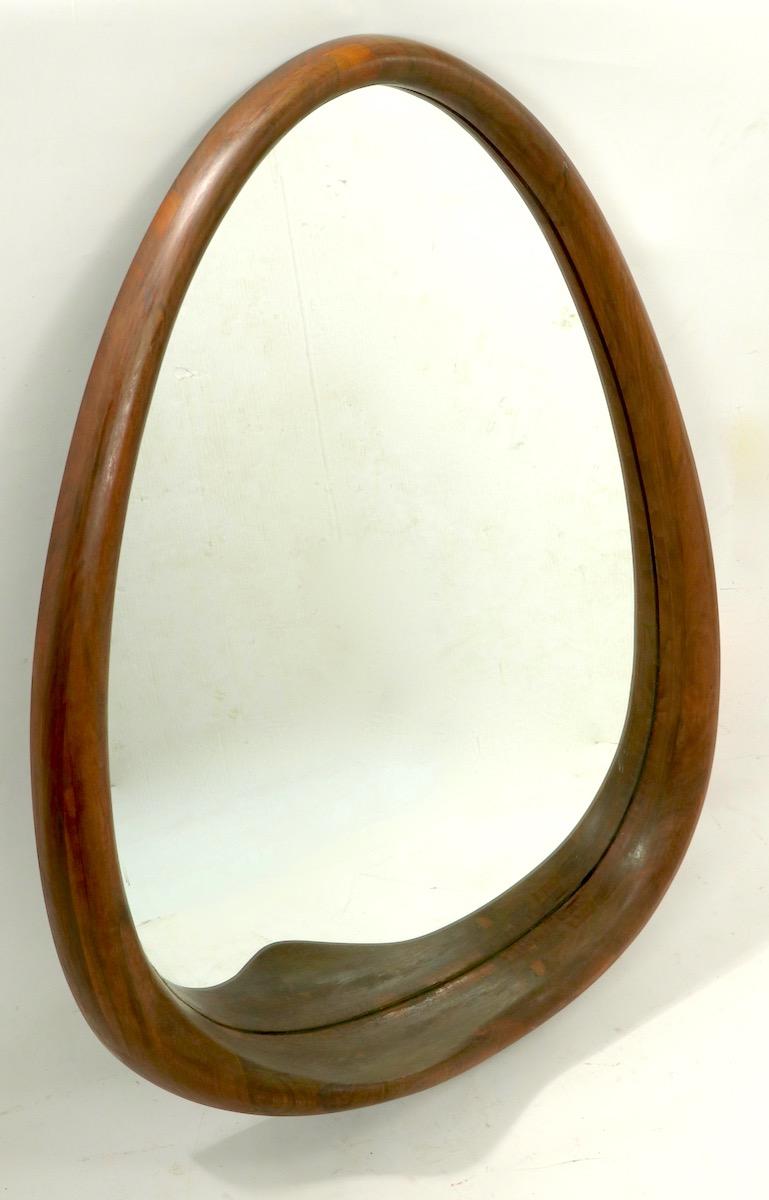 Organic Modern Wood Frame Mirror by Claude Terrell In Good Condition In New York, NY