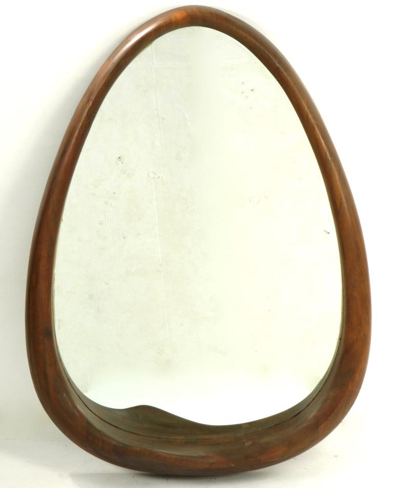 Organic Modern Wood Frame Mirror by Claude Terrell 1