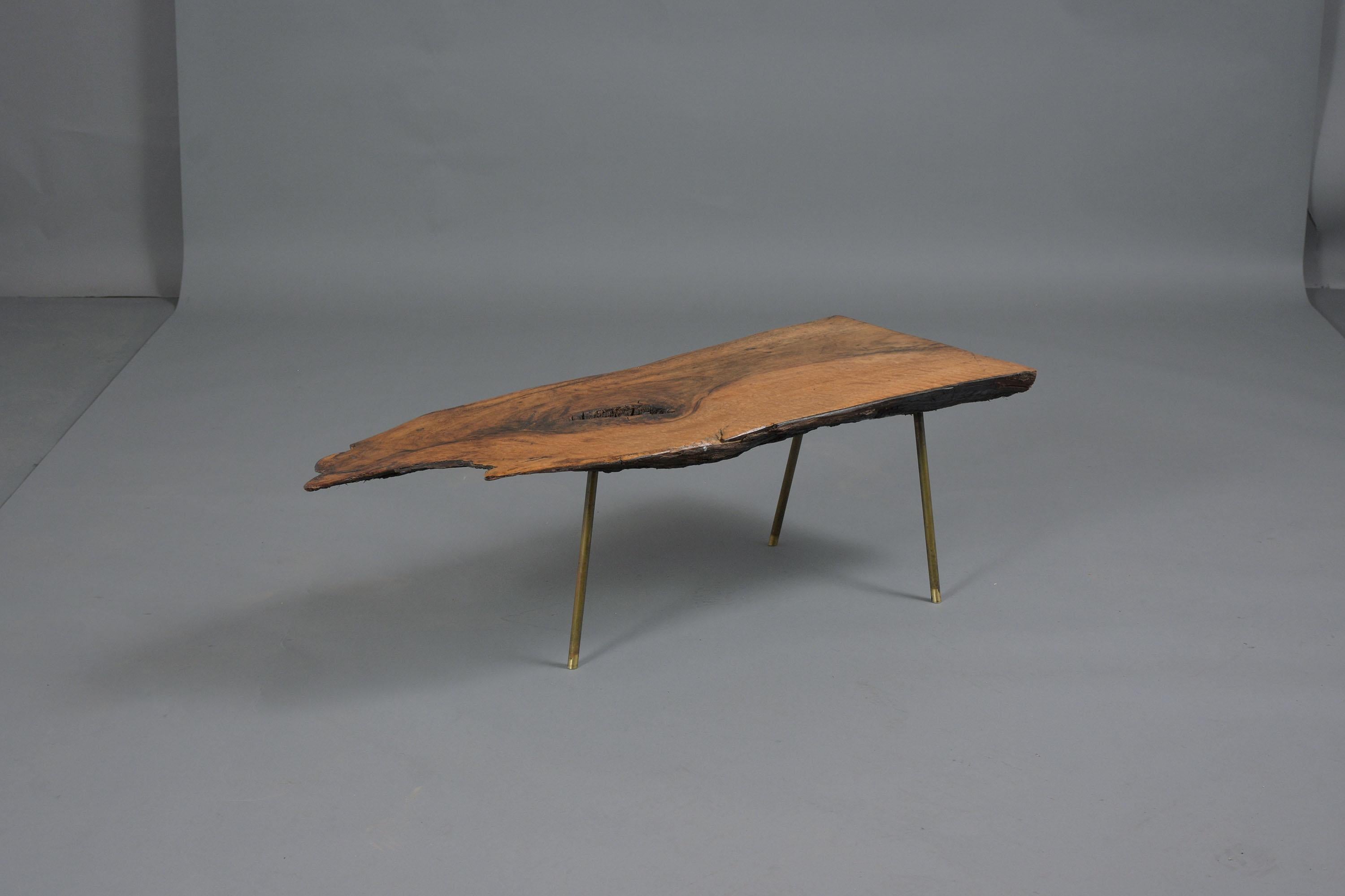 Mid-20th Century Organic Modern Wood Slab Coffee Table
