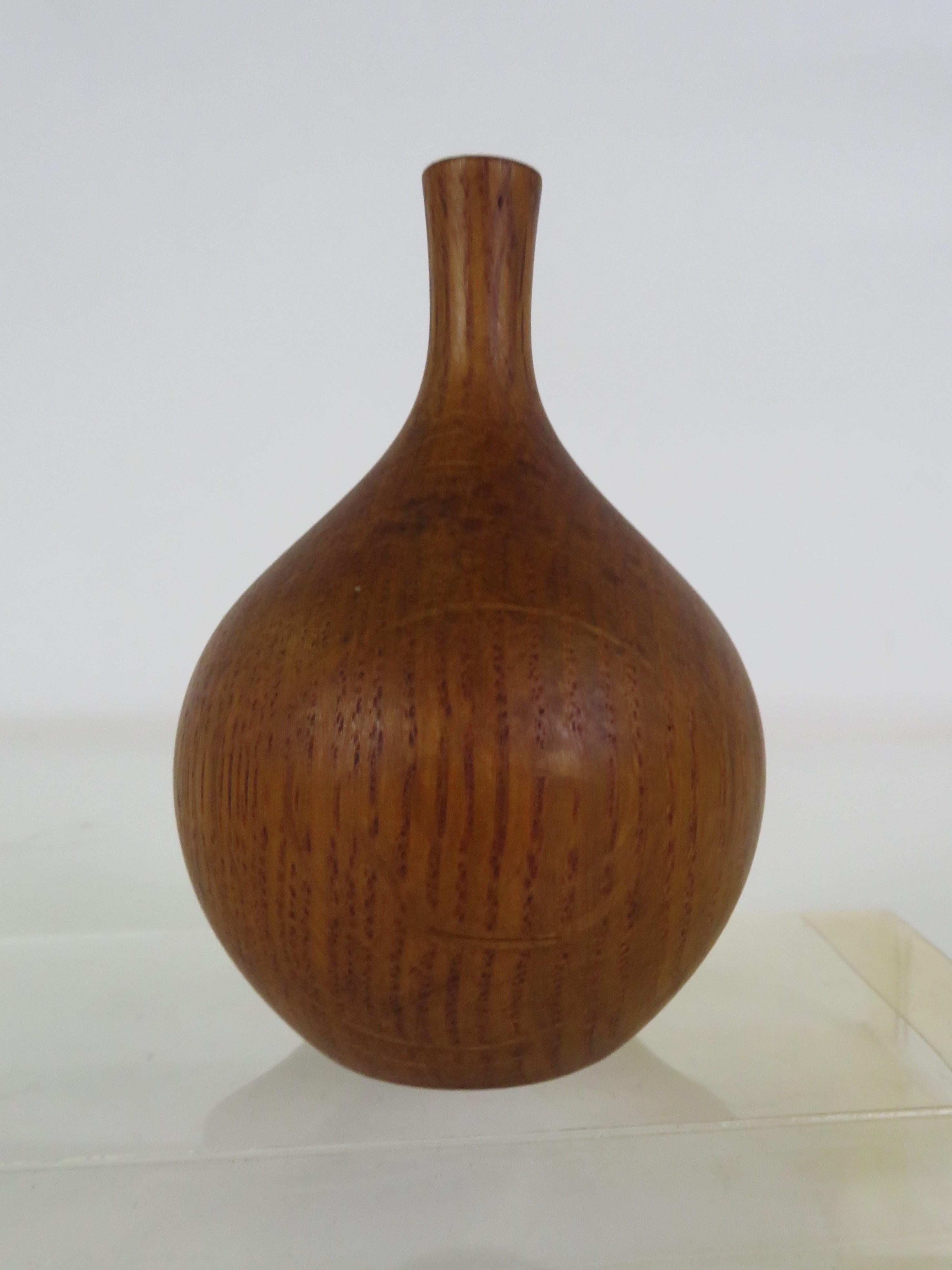 American Organic Modern Wood Turned Oak Midcentury Weed Pot by Rude Osolnik 1960s