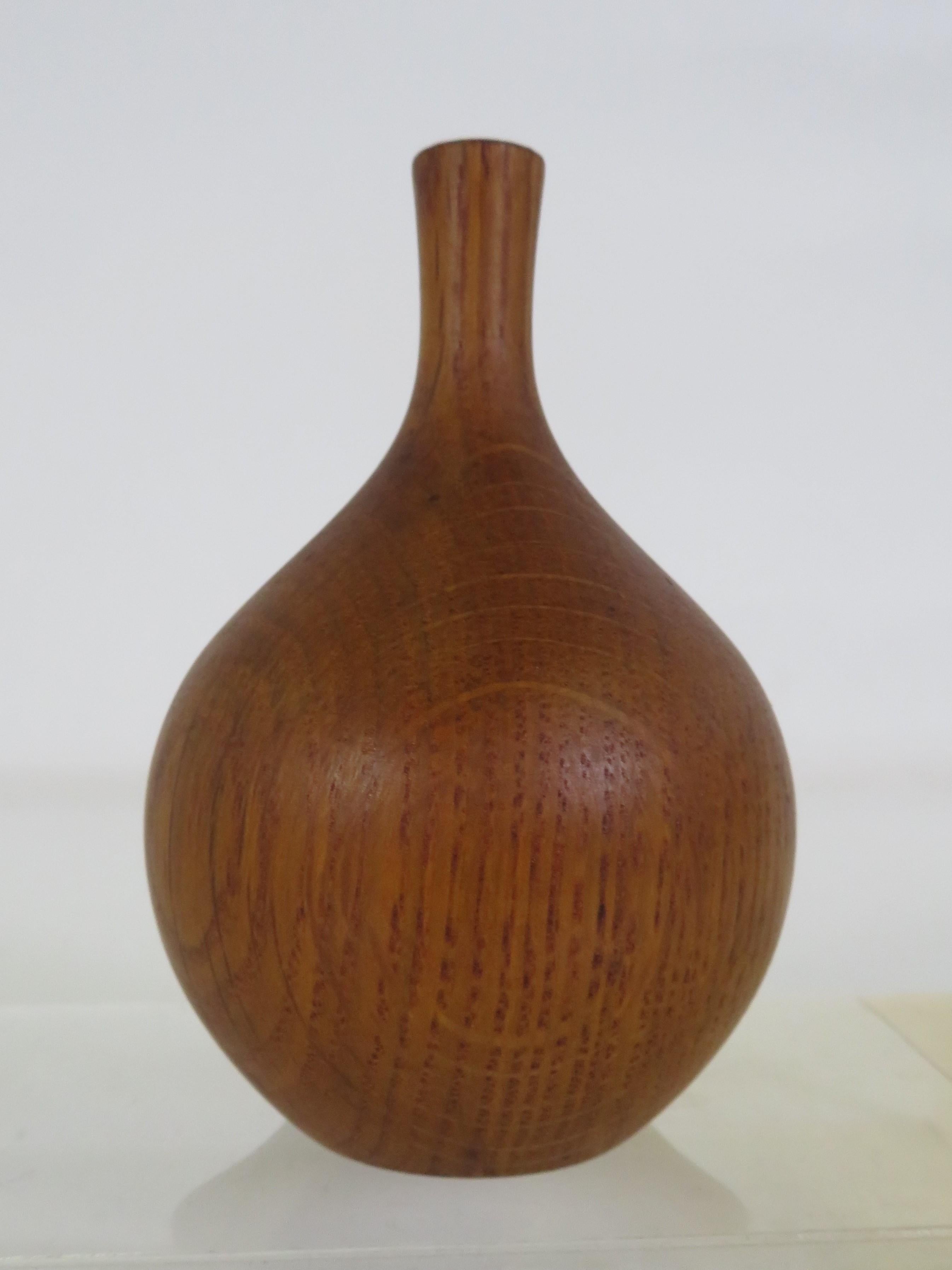 Mid-20th Century Organic Modern Wood Turned Oak Midcentury Weed Pot by Rude Osolnik 1960s