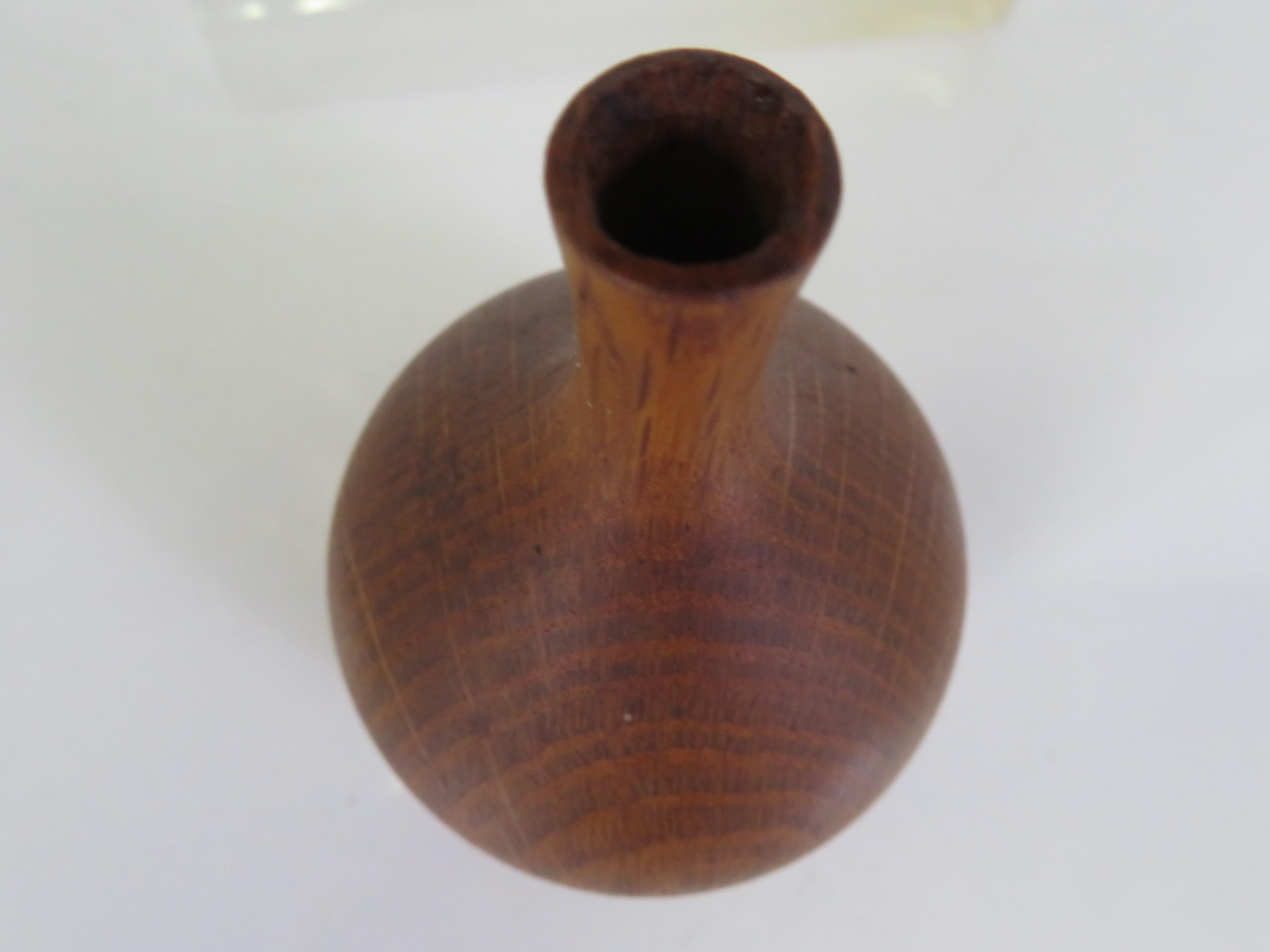 Organic Modern Wood Turned Oak Midcentury Weed Pot by Rude Osolnik 1960s 2