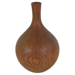 Organic Modern Wood Turned Oak Midcentury Weed Pot by Rude Osolnik 1960s