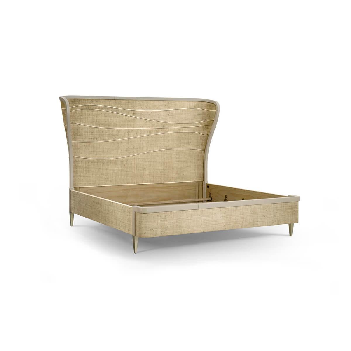 Contemporary Organic Modern Woven King Bed For Sale