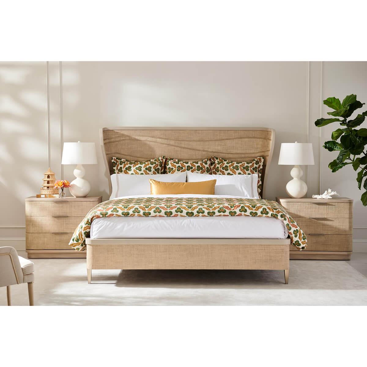 Organic Modern Woven King Bett (Metall) im Angebot