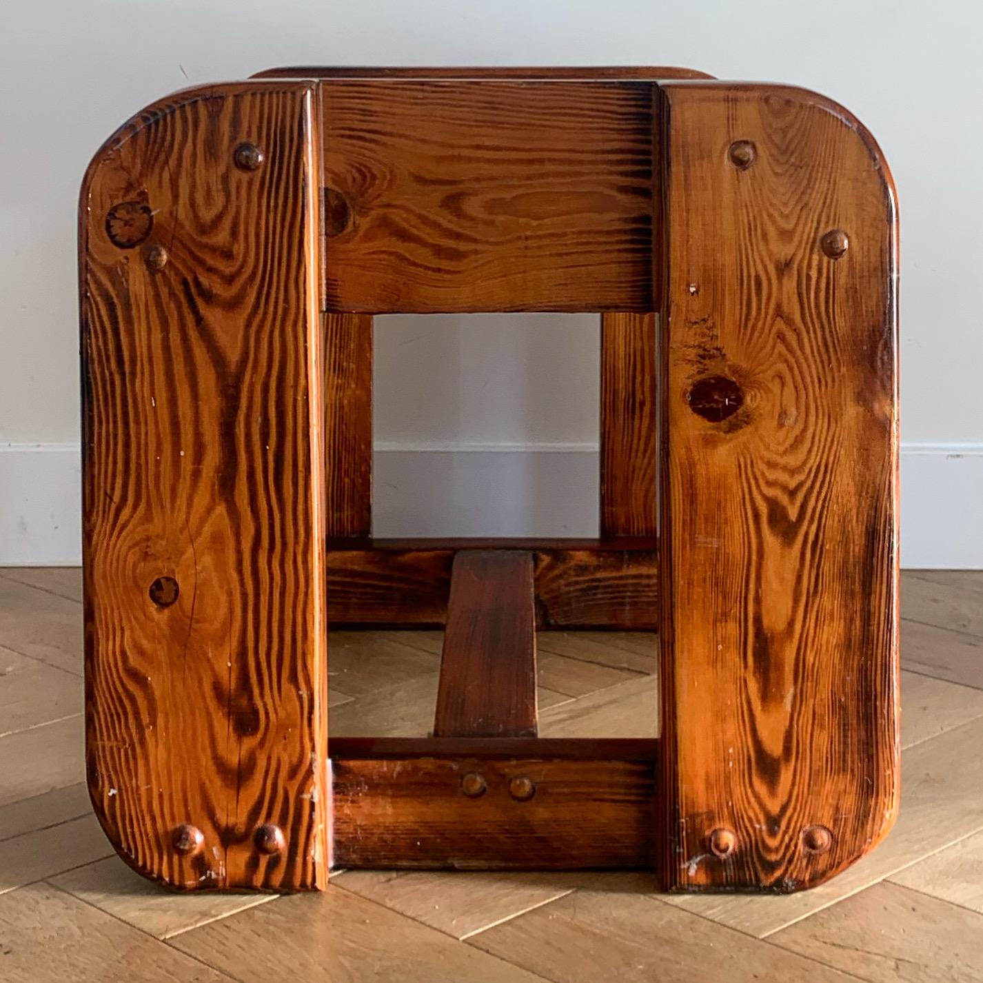 Organic Modernist Chunky Accent Table in Douglas Fir, Early 1970s 3