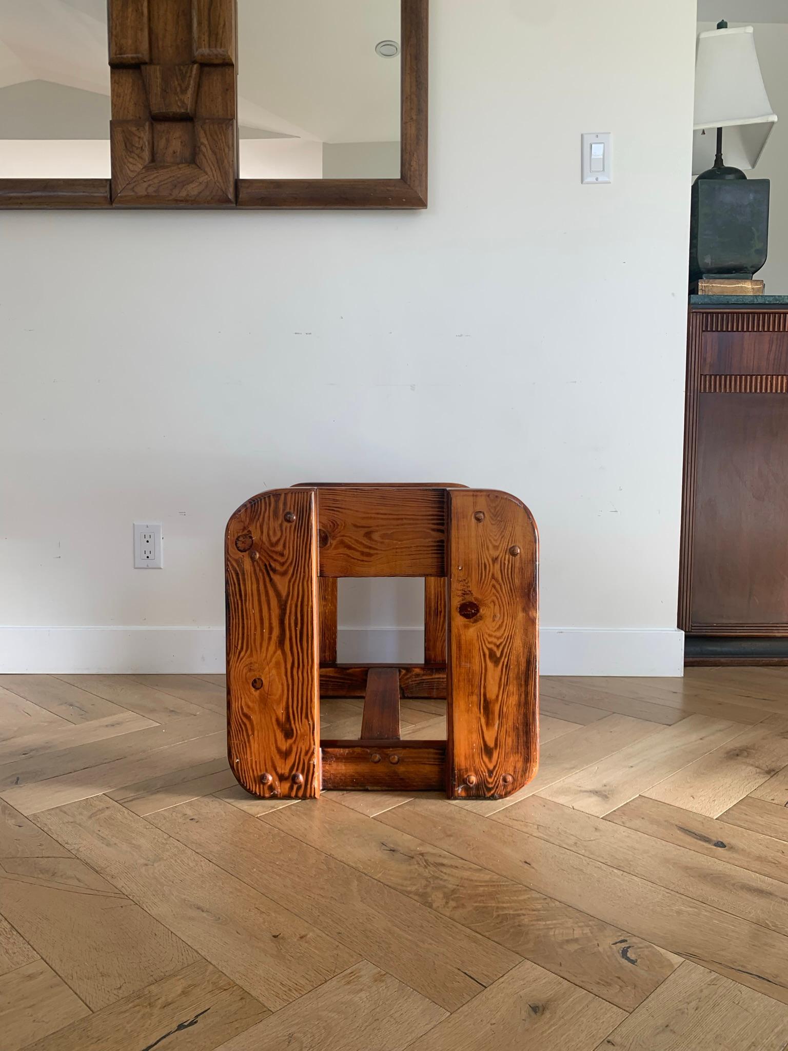 Organic Modernist Chunky Accent Table in Douglas Fir, Early 1970s 5