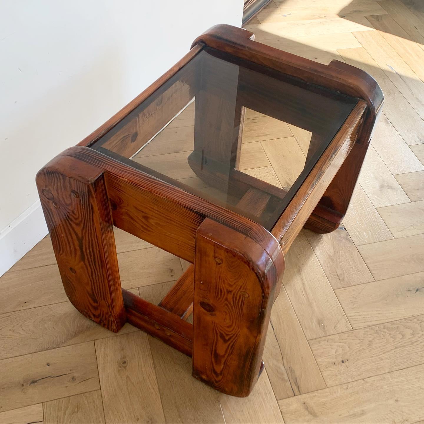 Organic Modernist Chunky Accent Table in Douglas Fir, Early 1970s In Good Condition In View Park, CA