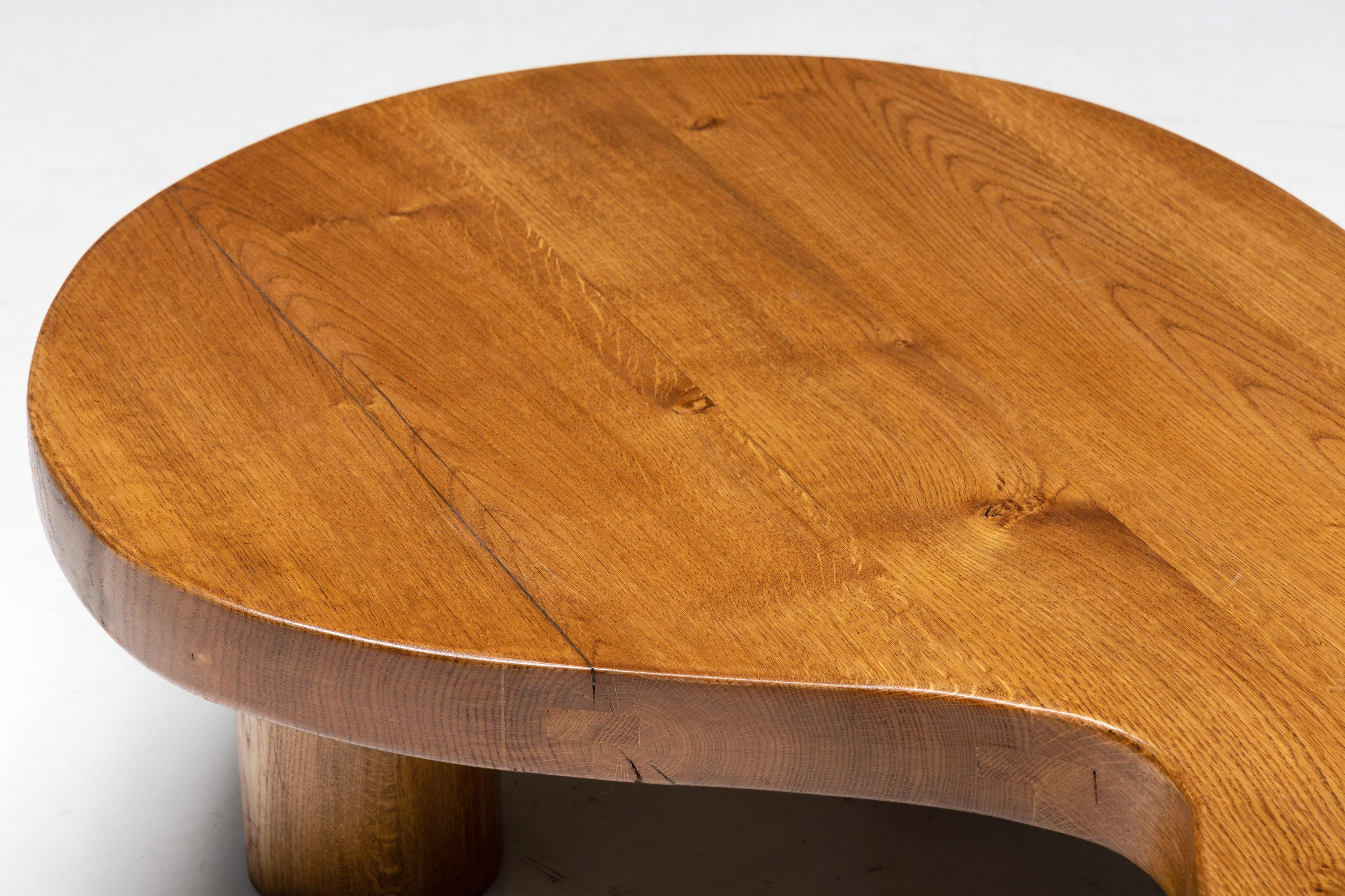 Wood Organic Modernist Coffee Table, France, 1950s