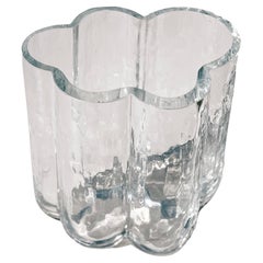 Scandinavian Modern Crystal Cloud Vase, c. 1970s Free-Form Studio Glass