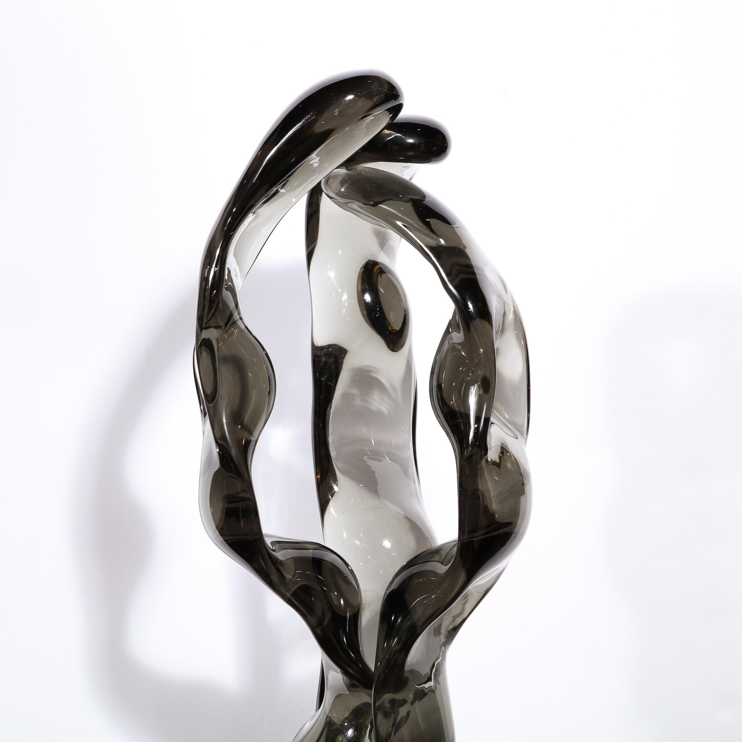 Mid-Century Modern Organic Modernist Sculpture in Hand-Blown Murano Glass by Lucio Seguso