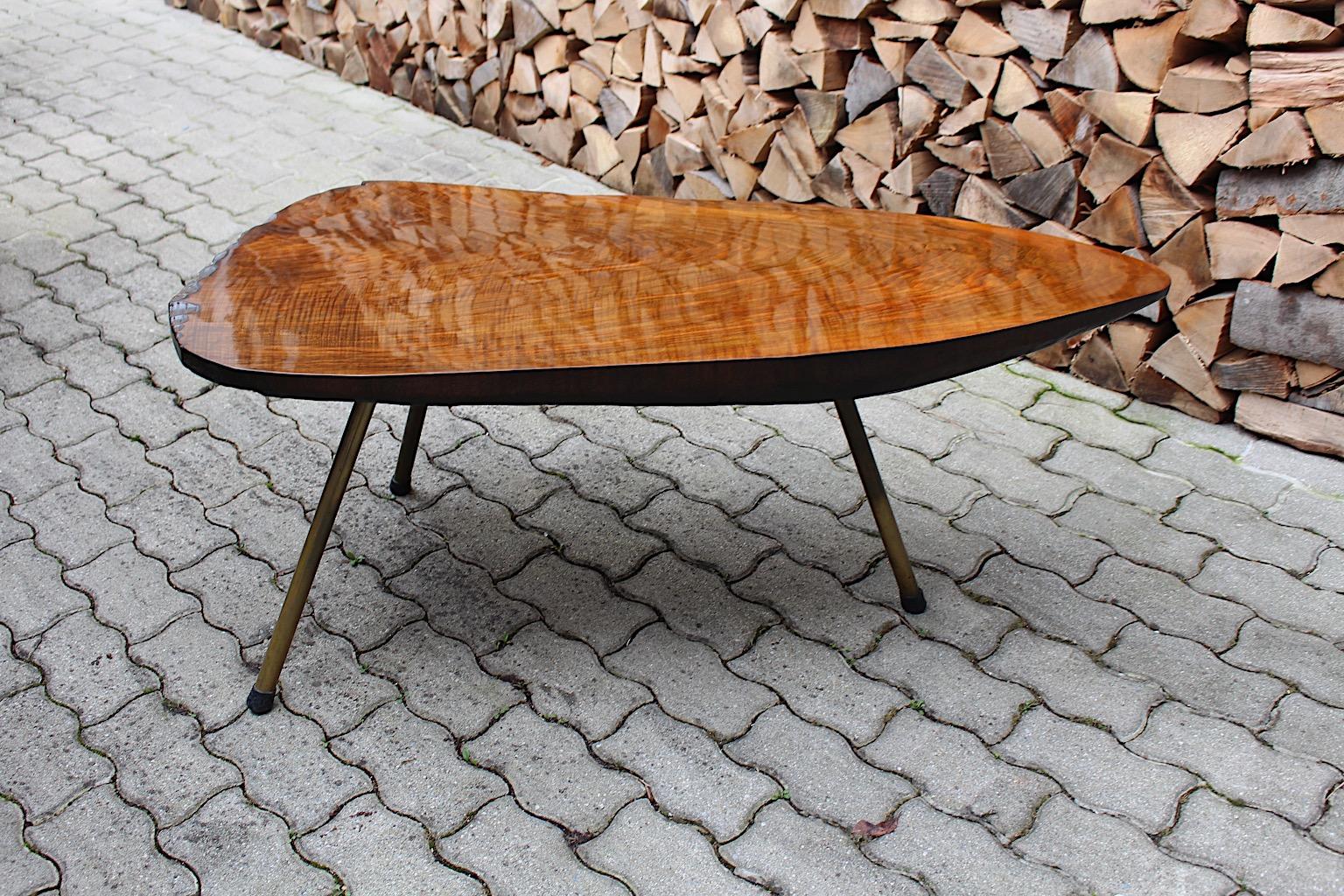 Organic Modernist Vintage Walnut Tree Trunk Coffee Table Sofa Table Vienna 1950s For Sale 7