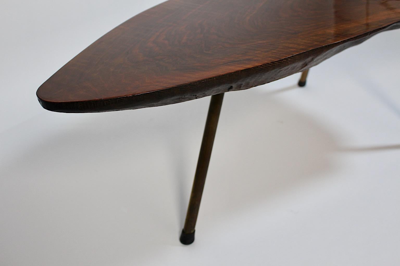 Organic Modernist Vintage Walnut Tree Trunk Coffee Table Sofa Table Vienna 1950s For Sale 1