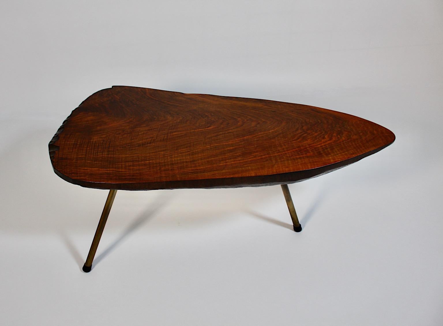 Organic Modernist Vintage Walnut Tree Trunk Coffee Table Sofa Table Vienna 1950s For Sale 3
