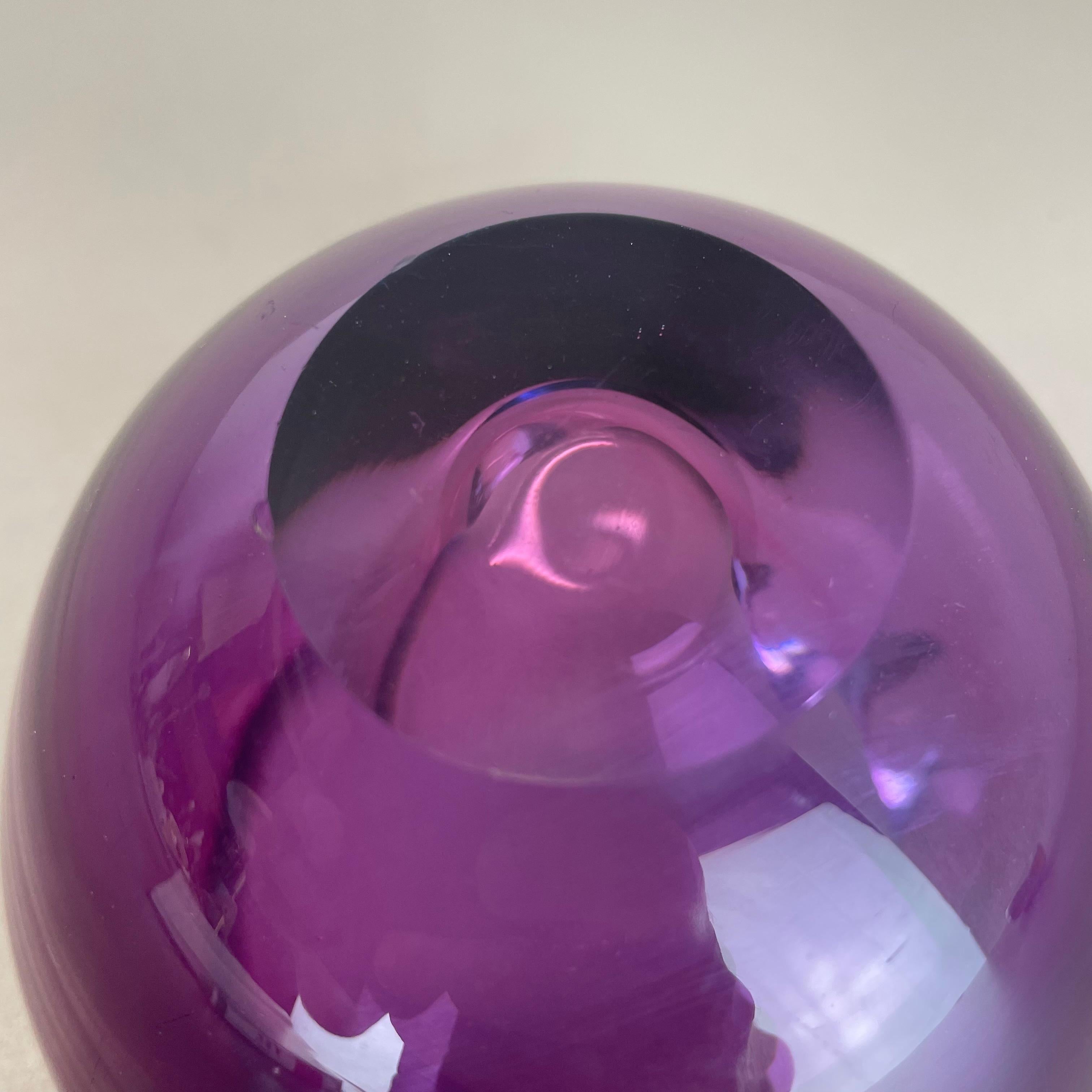 Cendrier en verre organique de Murano « violet » avec éléments en forme de coquille de bol, Murano, Italie, 1970 en vente 11