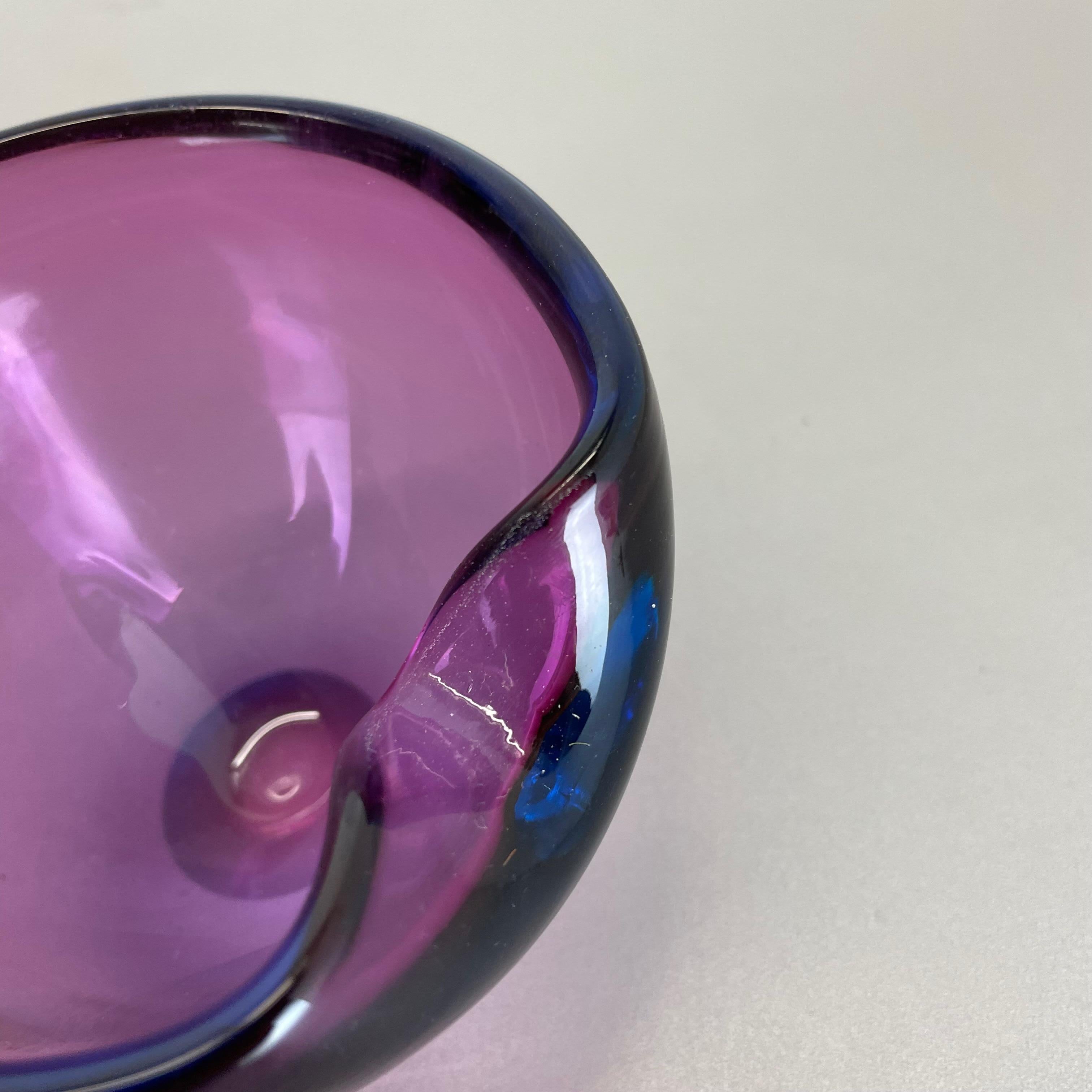 Aschenbecher aus organischem Muranoglas „Purple“ mit Muschelmotiv aus Murano, Italien, 1970er Jahre im Angebot 3