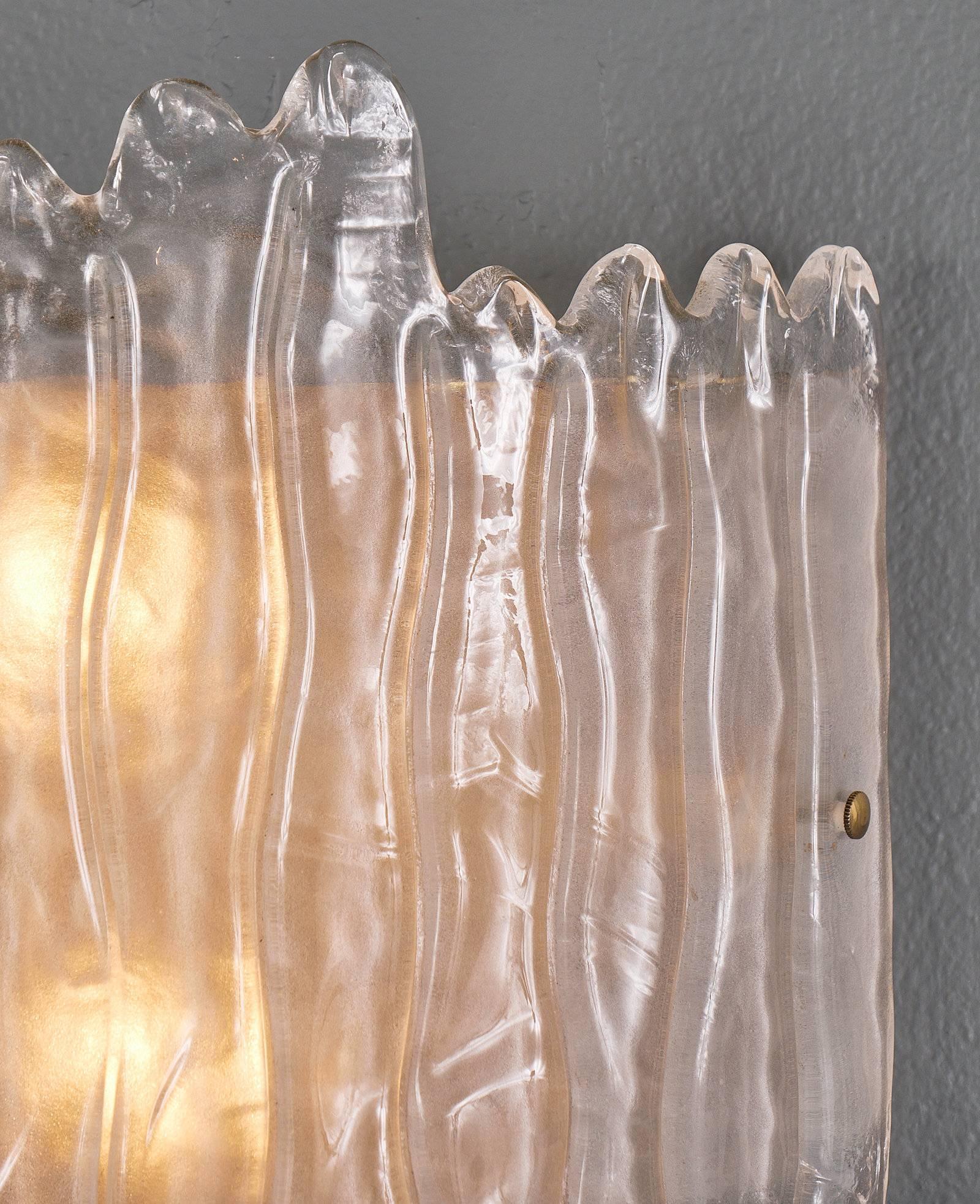 Organic Murano Glass Wall Sconces In Excellent Condition For Sale In Austin, TX