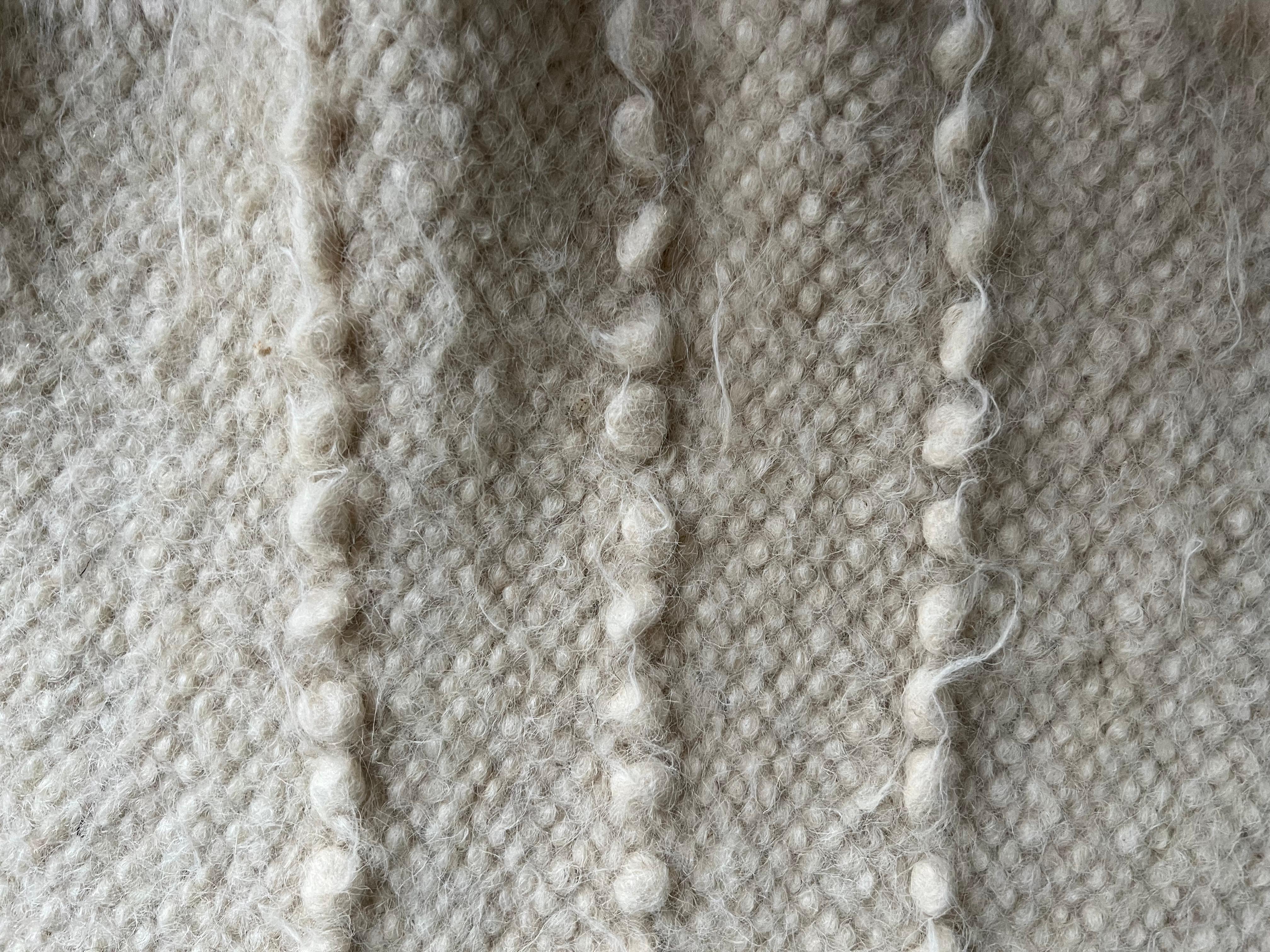 Contemporary Organic Natural Sheep Wool Blanket  For Sale