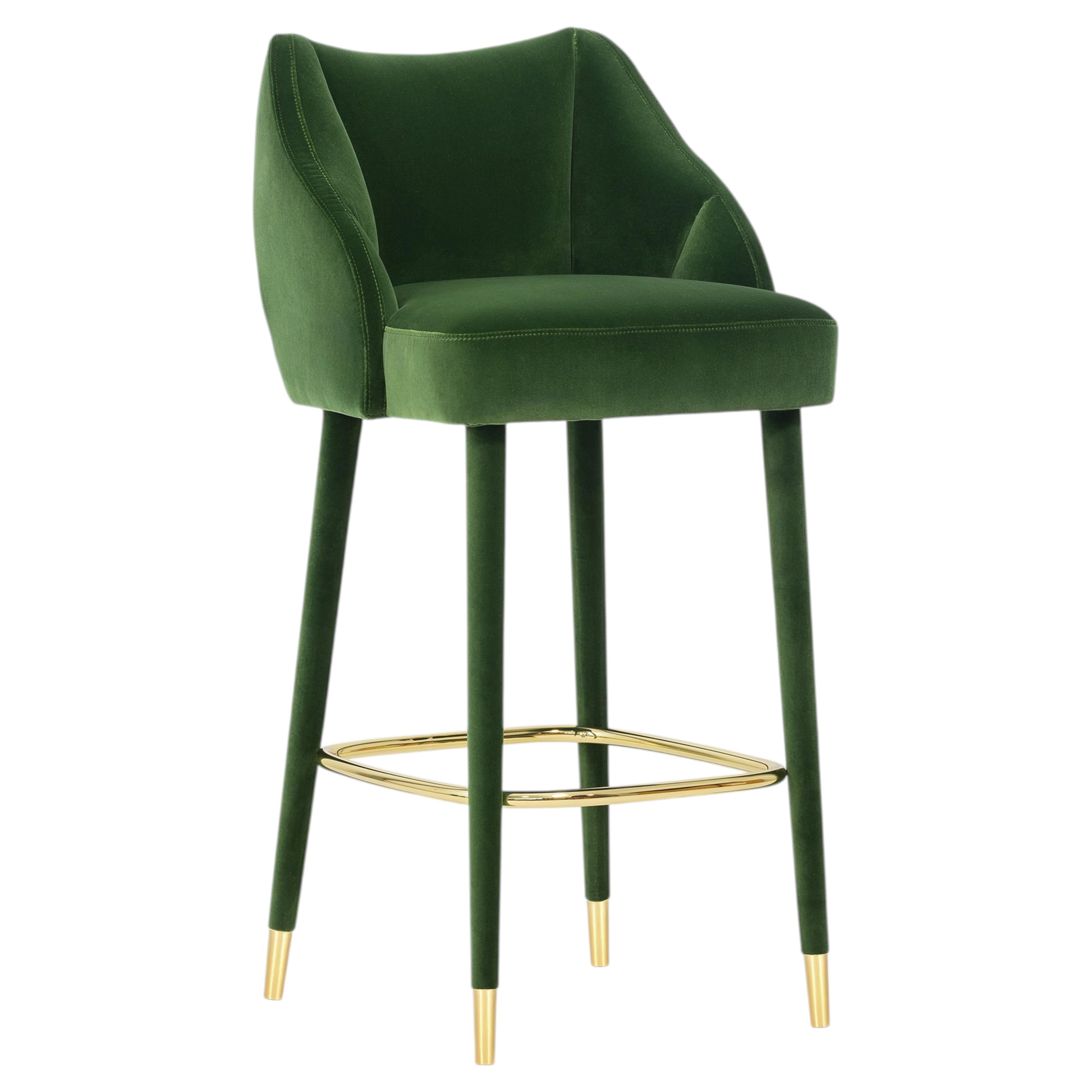 Organic nature-inspired brass handmade COM Figueroa bar stool by InsidherLand For Sale