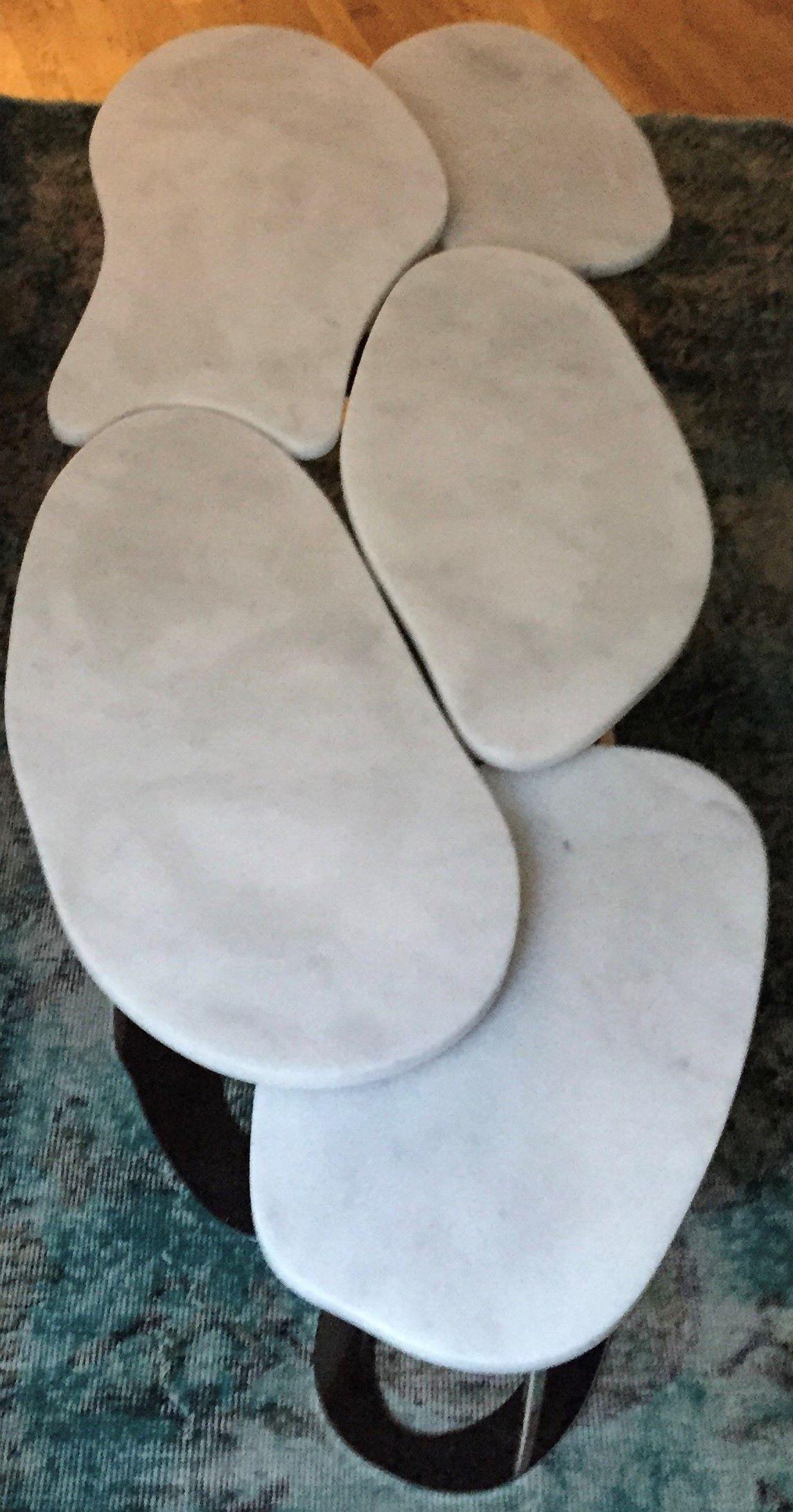 Organic Nested Marble Cocktail Table In New Condition For Sale In Wilton, CT