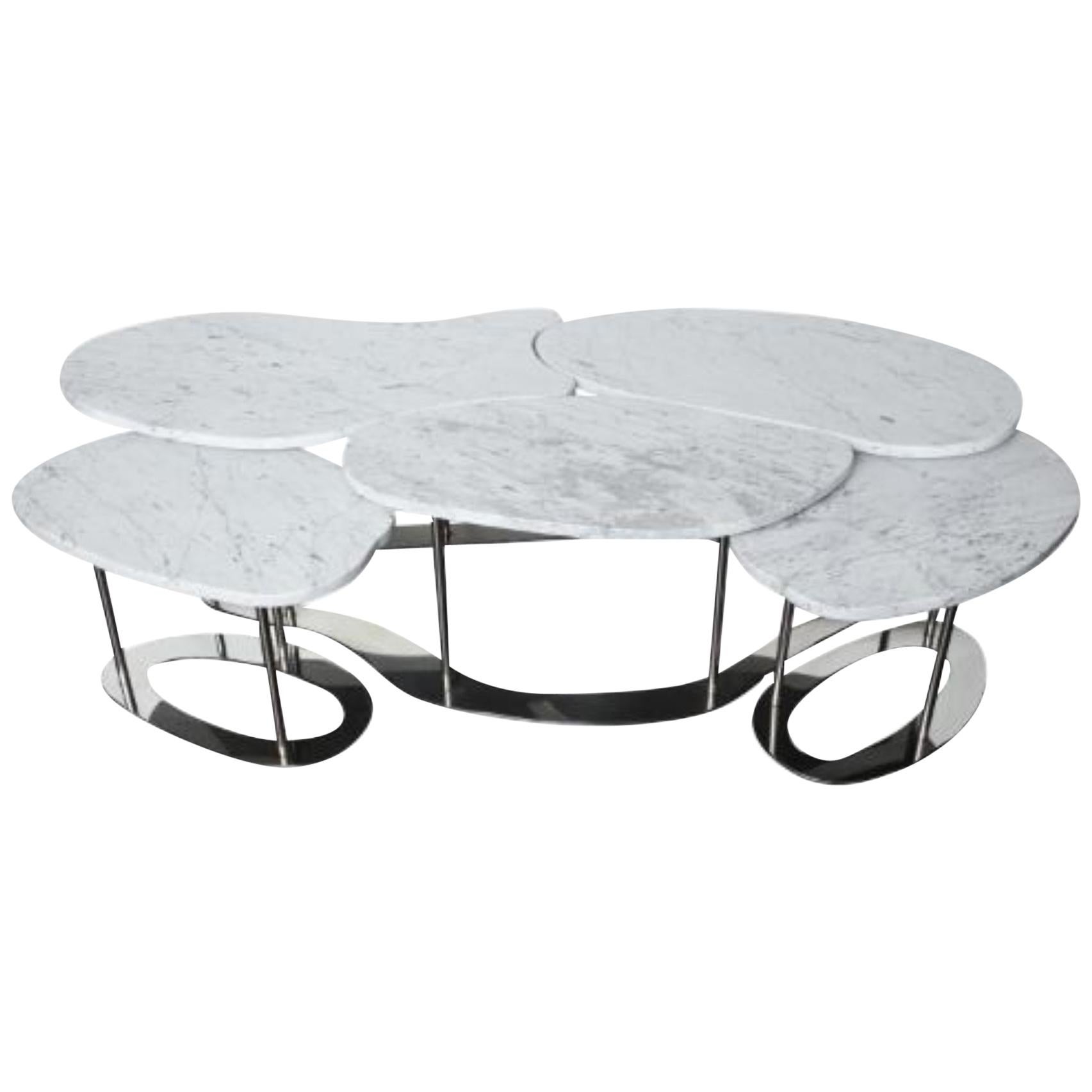 Organic Nested Marble Cocktail Table For Sale