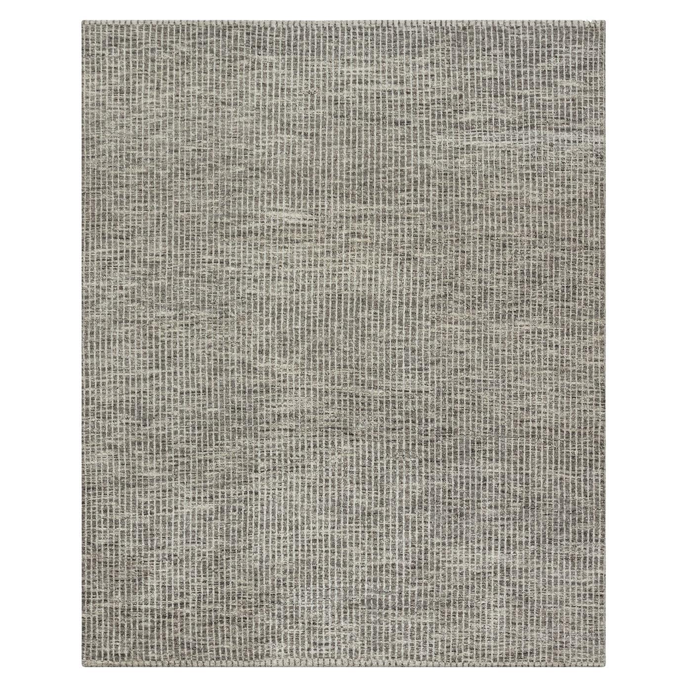 Organic Checker Contemporary Gray Area Rug 10' x 14' For Sale at 1stDibs