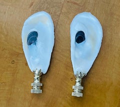 Organic Oyster Shells Pair of Lamp Finials