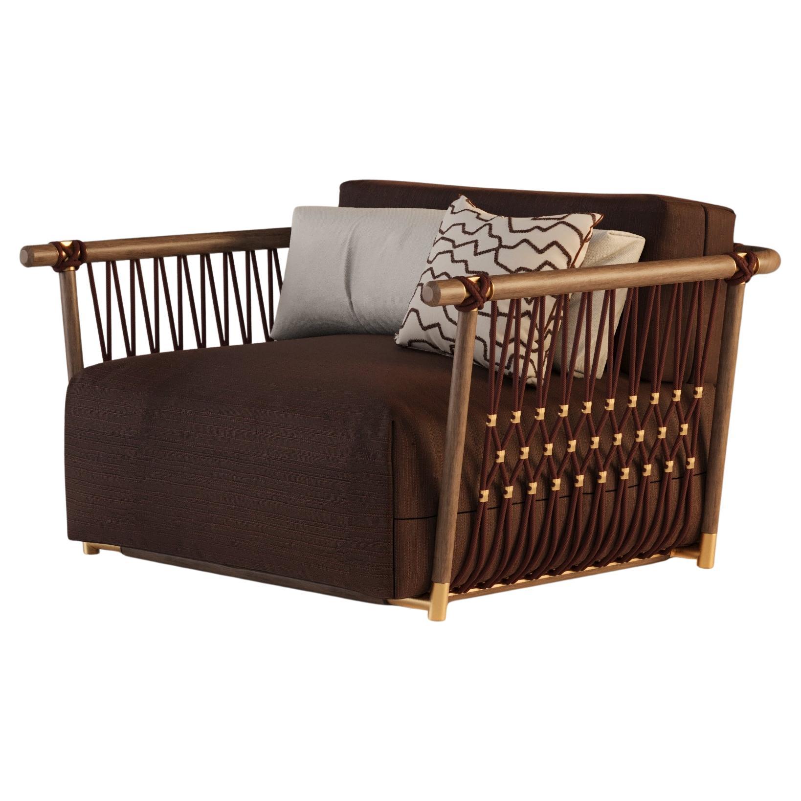 Organic Outdoor Amrchair with Rope Detailing