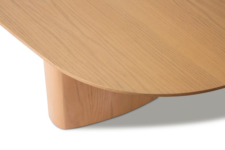 Organic Outdoor Oak Coffee Table Inspired by Oases Clay Furniture in