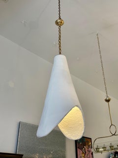 Organic Oversized Cone Pendant in French Plaster