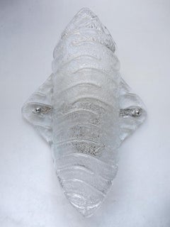 Paar österreichische Wandleuchten aus strukturiertem Bio-Eisglas im Vintage-Stil, 1960er Jahre