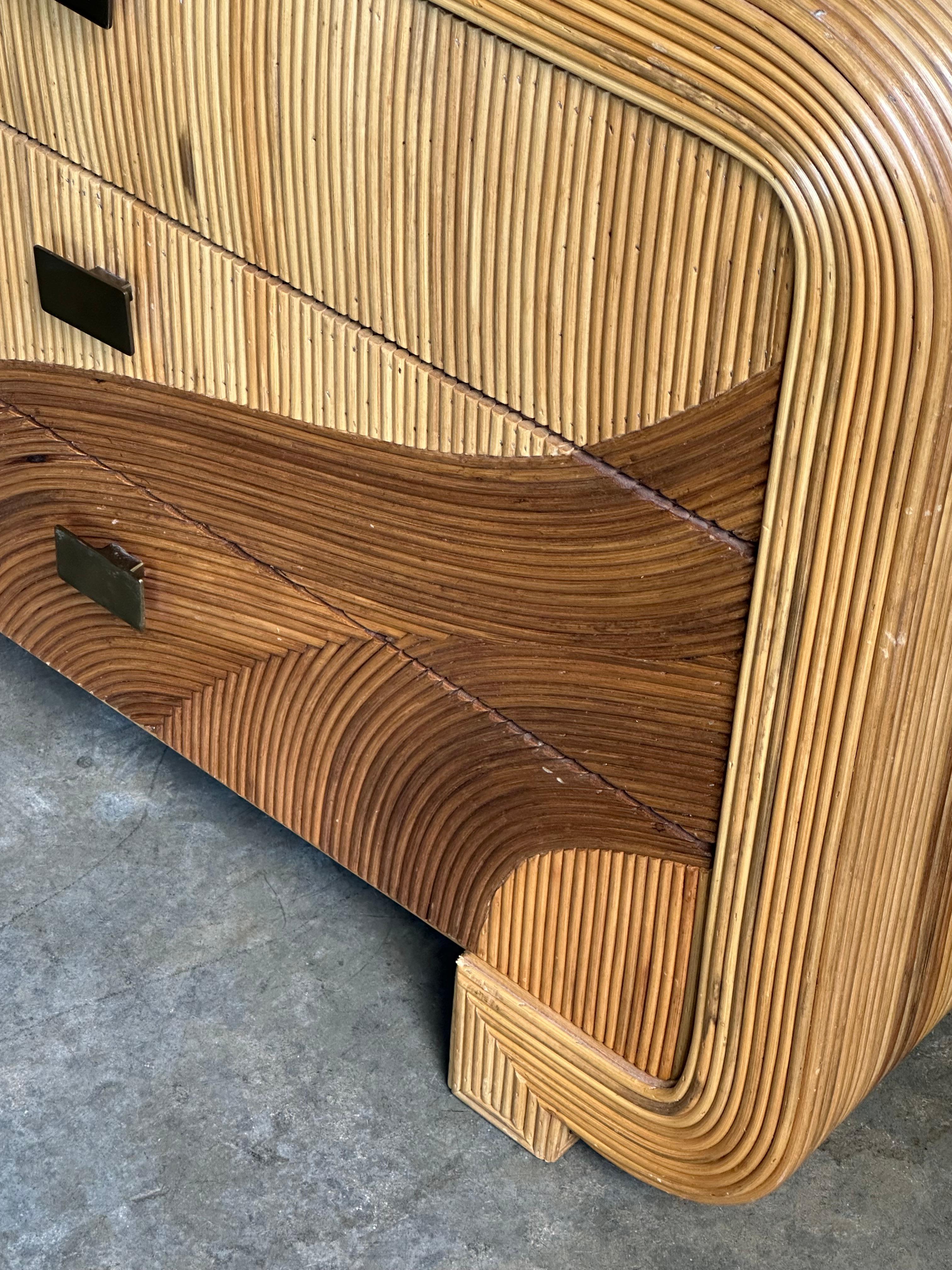 Organic Pencil Reed Bamboo Chest After Betty Cobonpue en vente 3