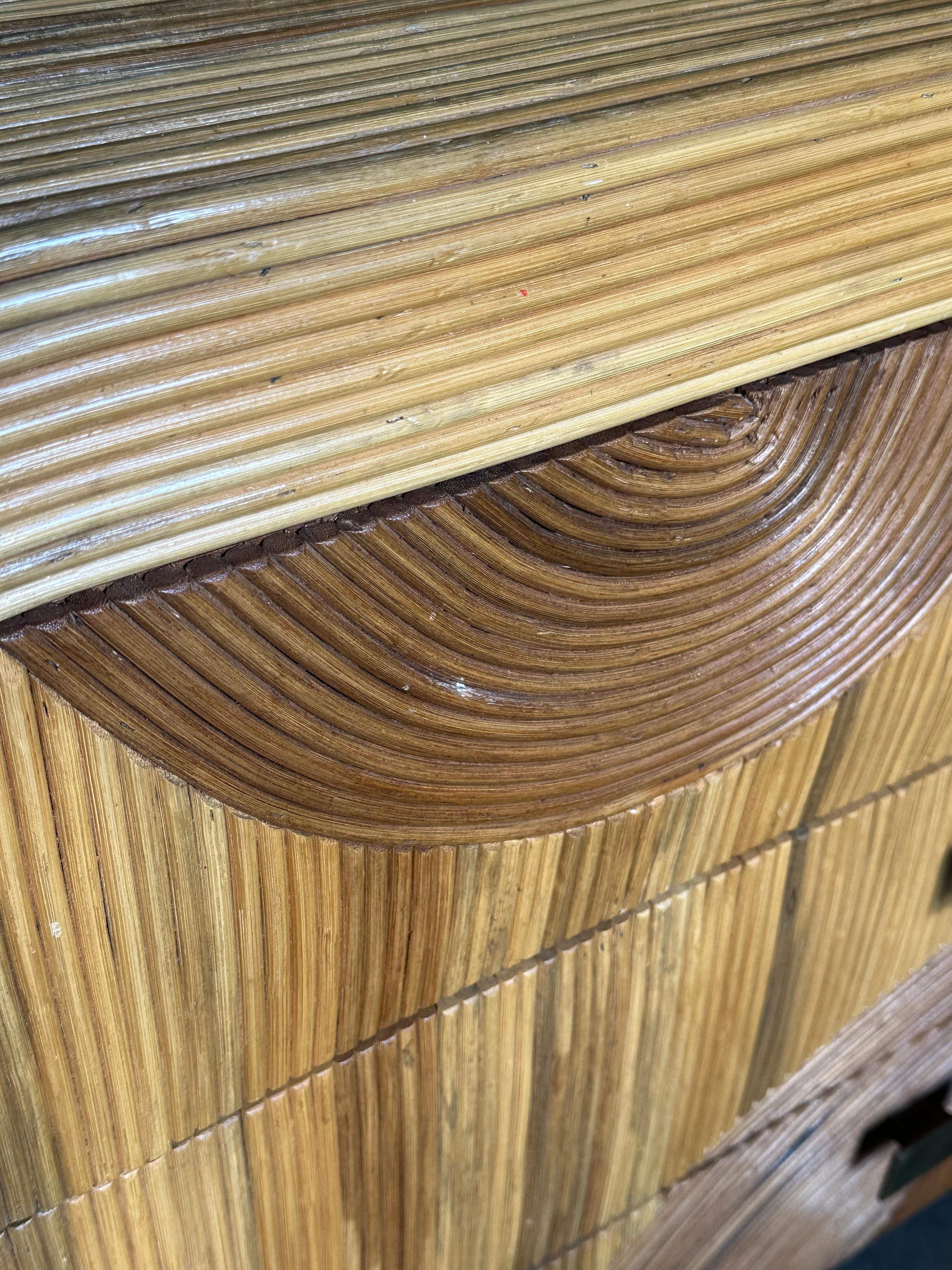 Organic Pencil Reed Bamboo Chest After Betty Cobonpue en vente 2