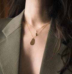 Organic Plate Pendant Necklace, 18 Carat Gold Plated Recycled Silver