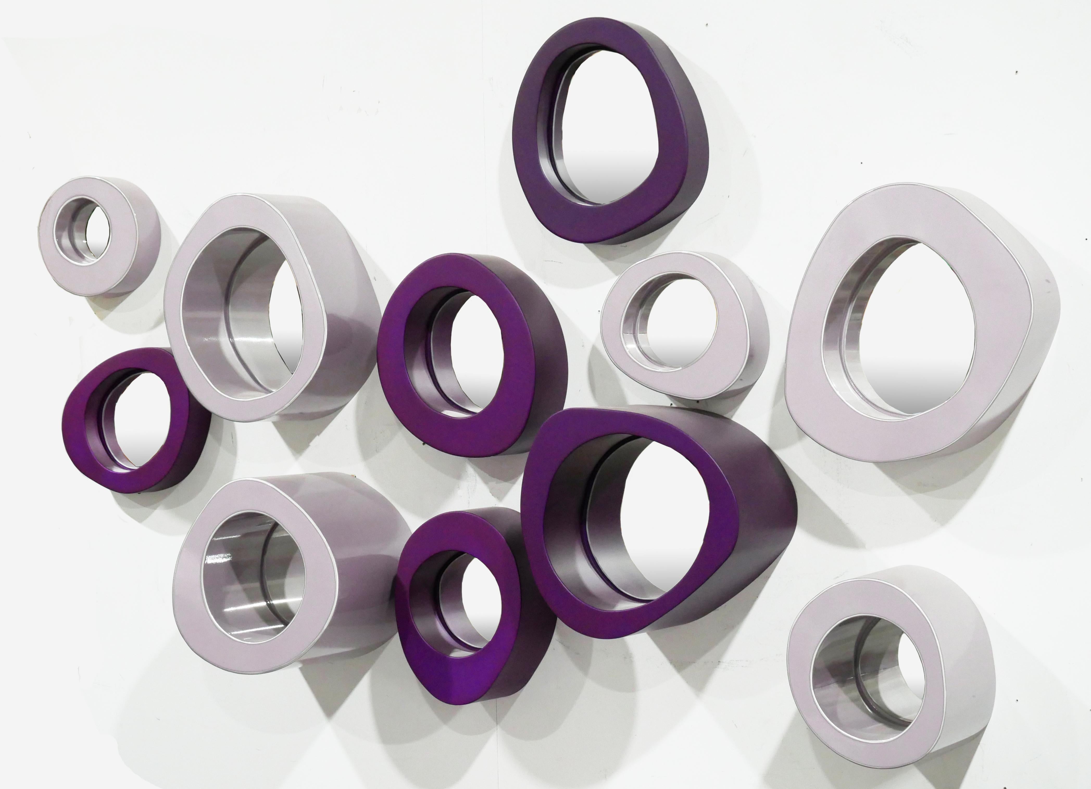 Américain Miroir Portals Organics de Bert Furnari, miroir en aluminium revêtu de poudre en vente