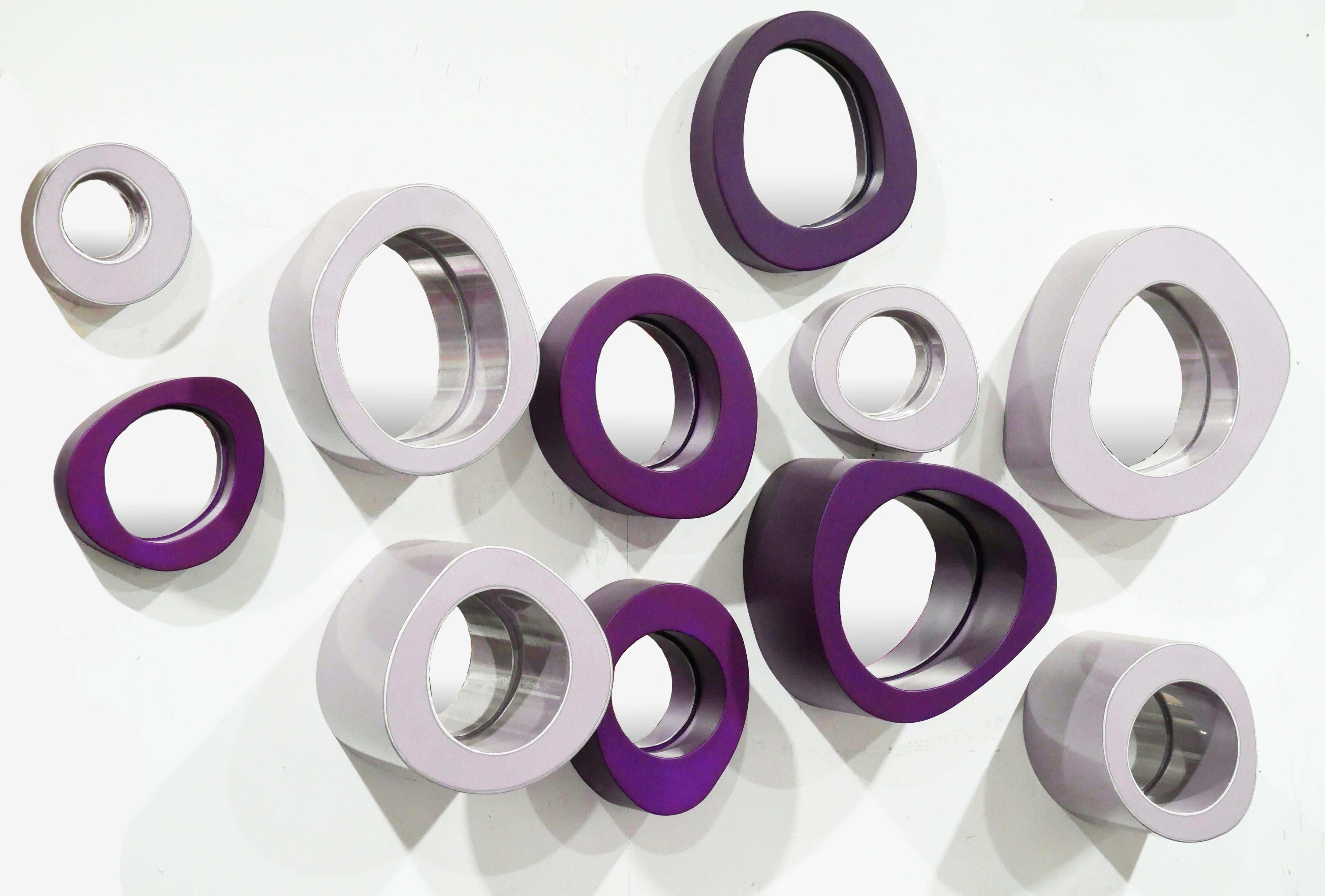 Poudré Miroir Portals Organics de Bert Furnari, miroir en aluminium revêtu de poudre en vente