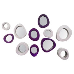 Specchio Organic Portales di Bert Furnari, Specchio in alluminio verniciato a polvere
