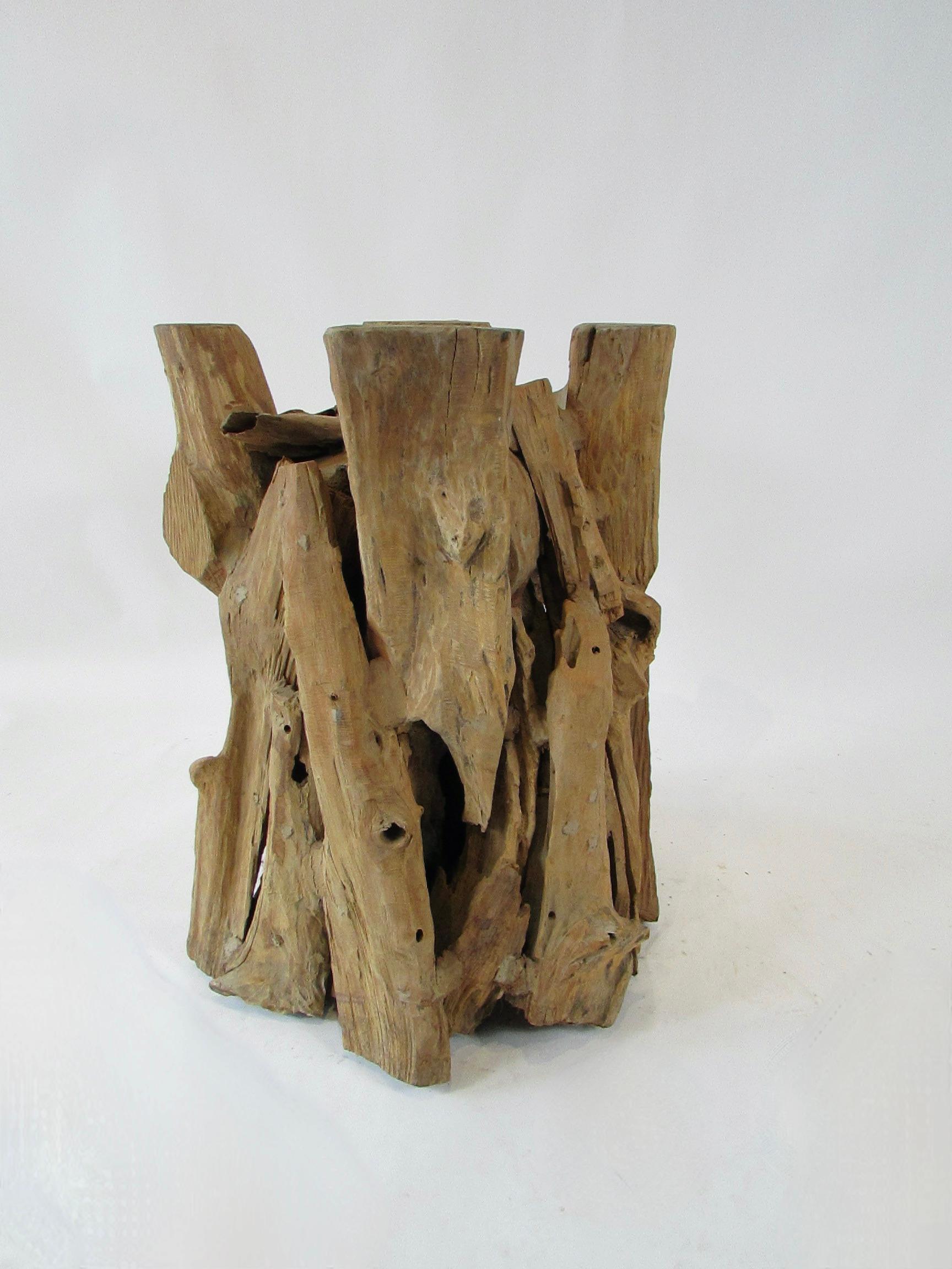 Raíz cruda ecológica y madera de deriva  mesa auxiliar escultura en venta 6