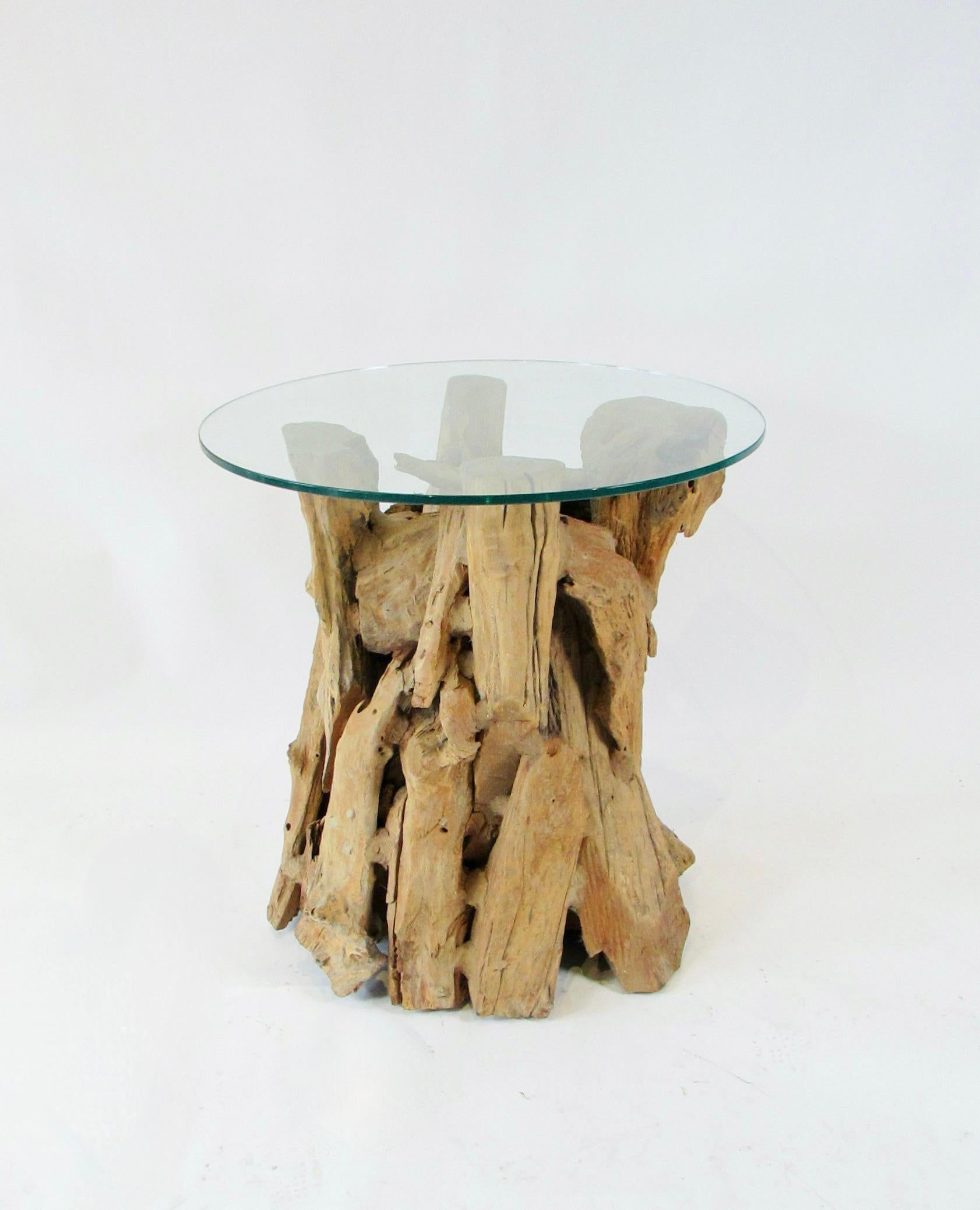 Raíz cruda ecológica y madera de deriva  mesa auxiliar escultura en venta 7