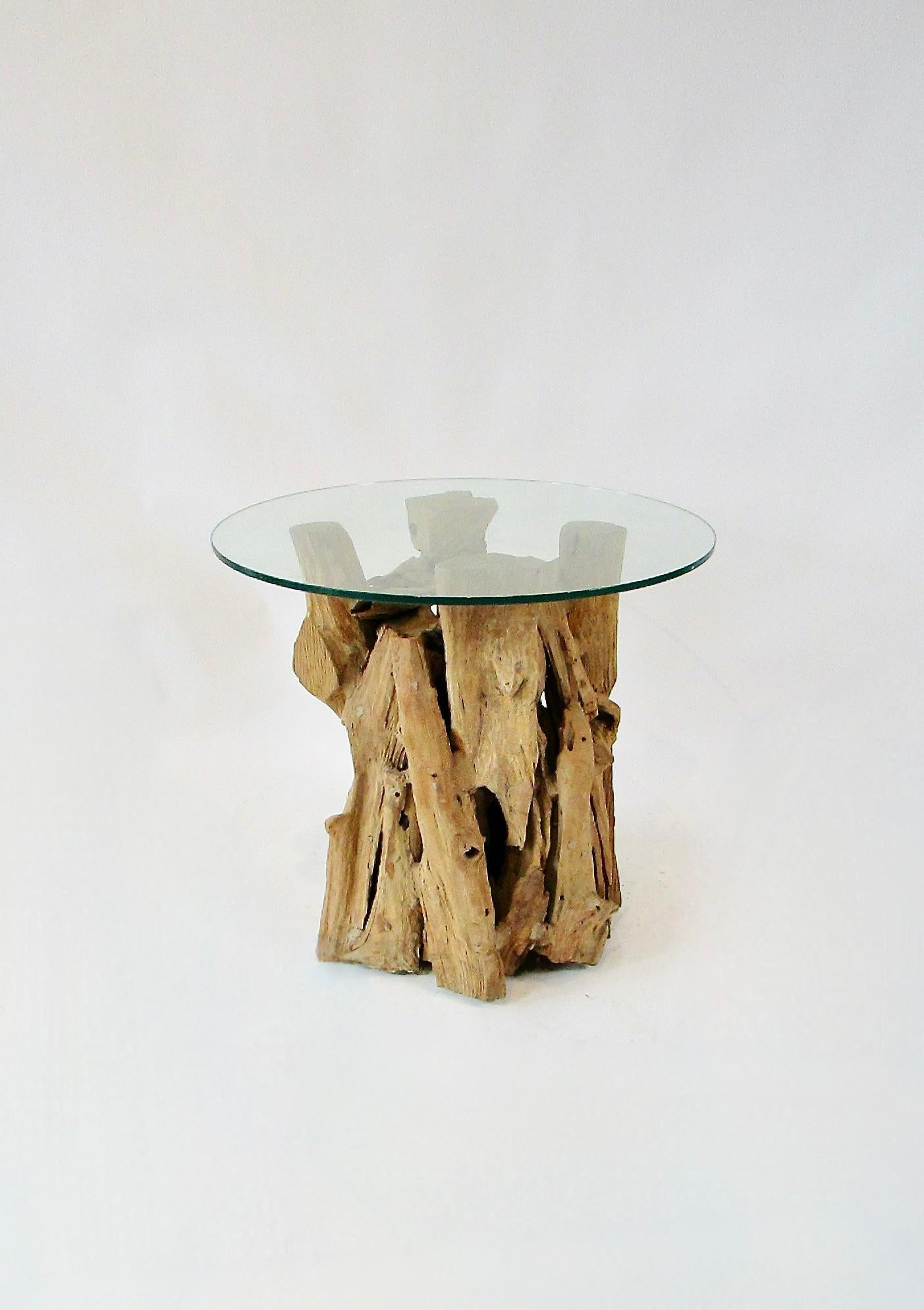Raíz cruda ecológica y madera de deriva  mesa auxiliar escultura en venta 8