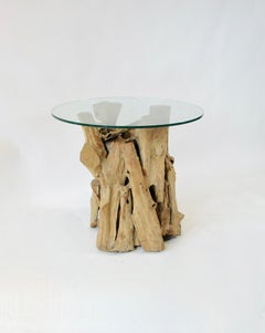 Organic raw root and drift wood  sculpture side table