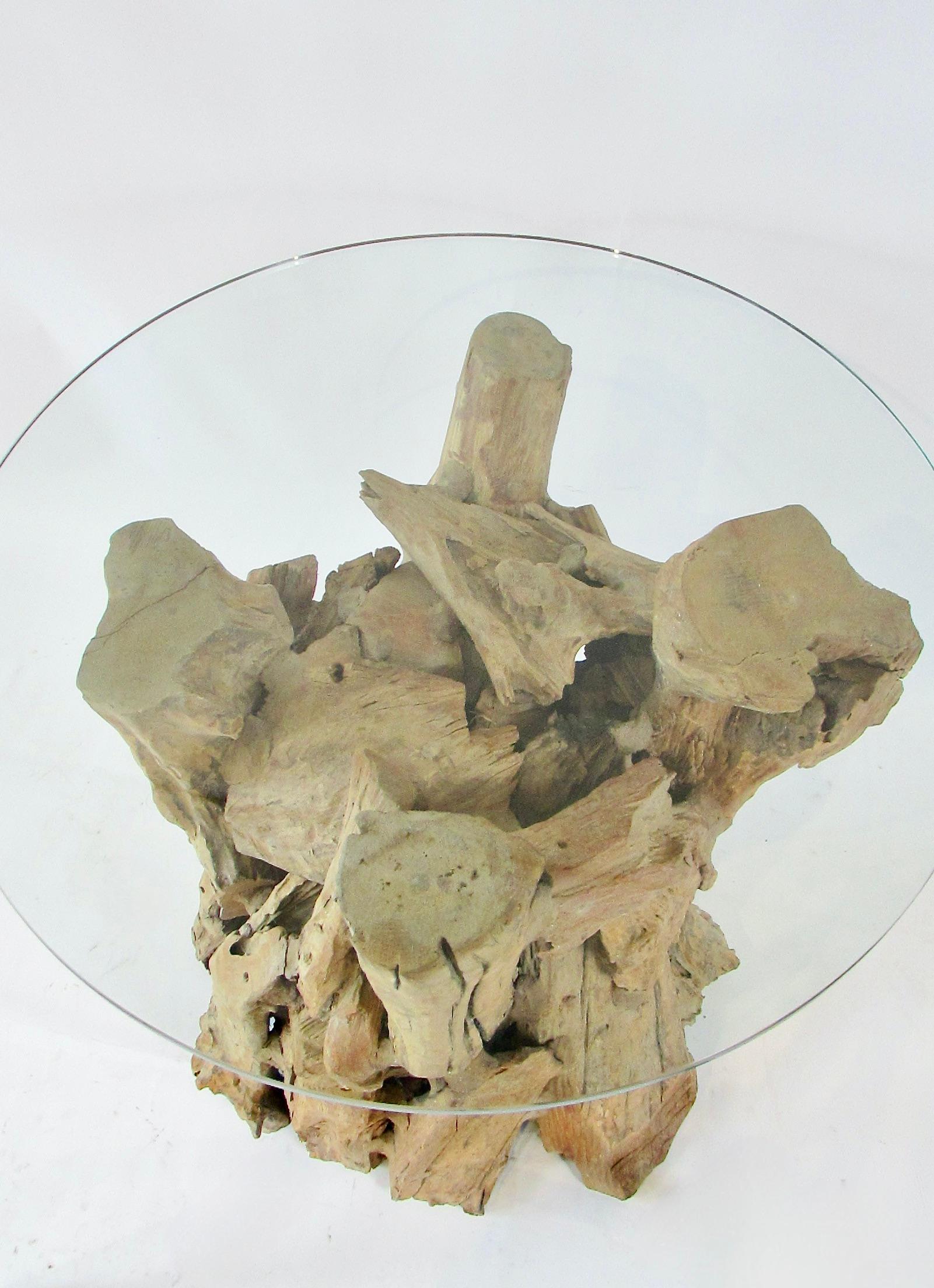 Raíz cruda ecológica y madera de deriva  mesa auxiliar escultura Tallado a mano en venta