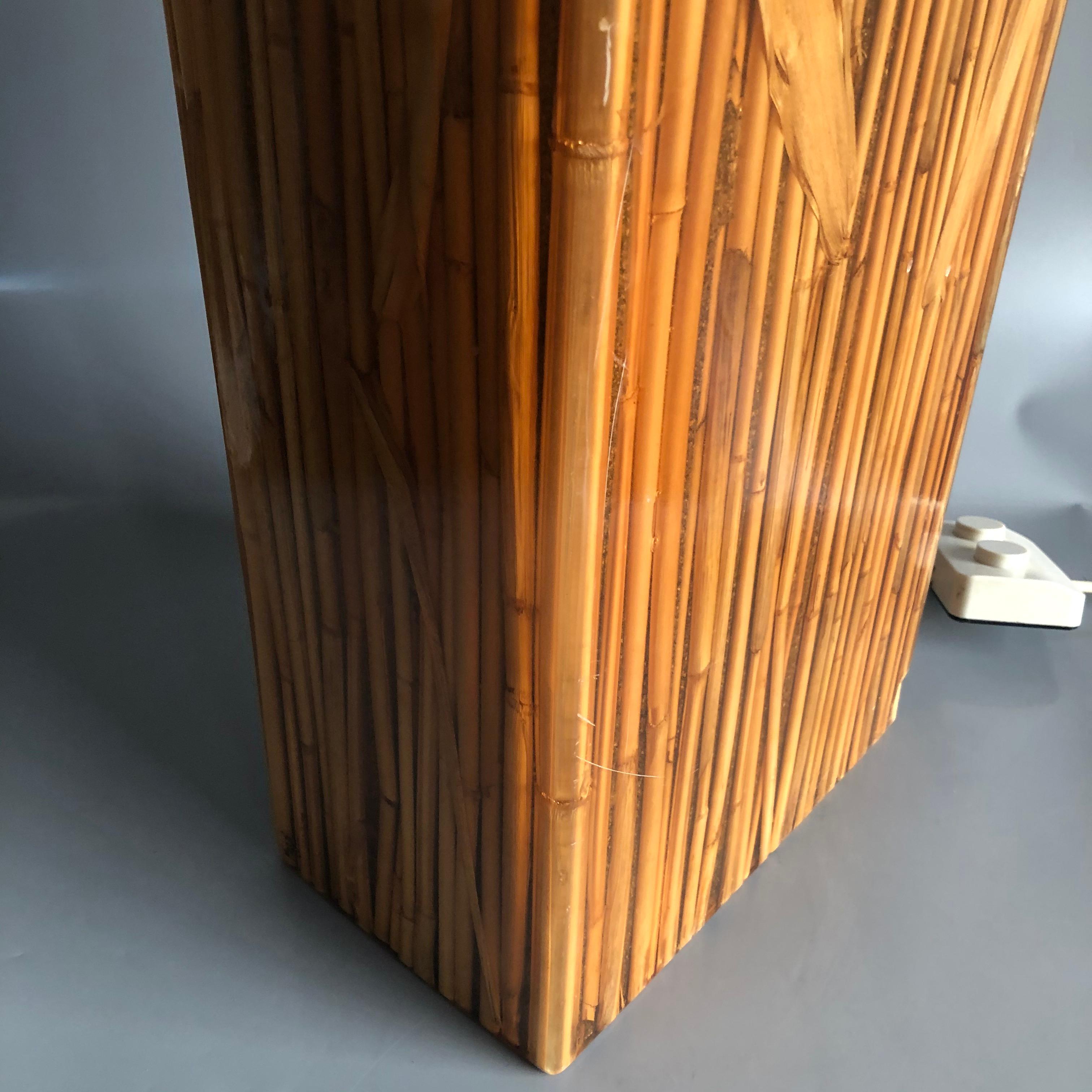Gabriella Crespi Style Reed in Rasin Table Lamp Signed R.Marzi, Italy, 1970s For Sale 9