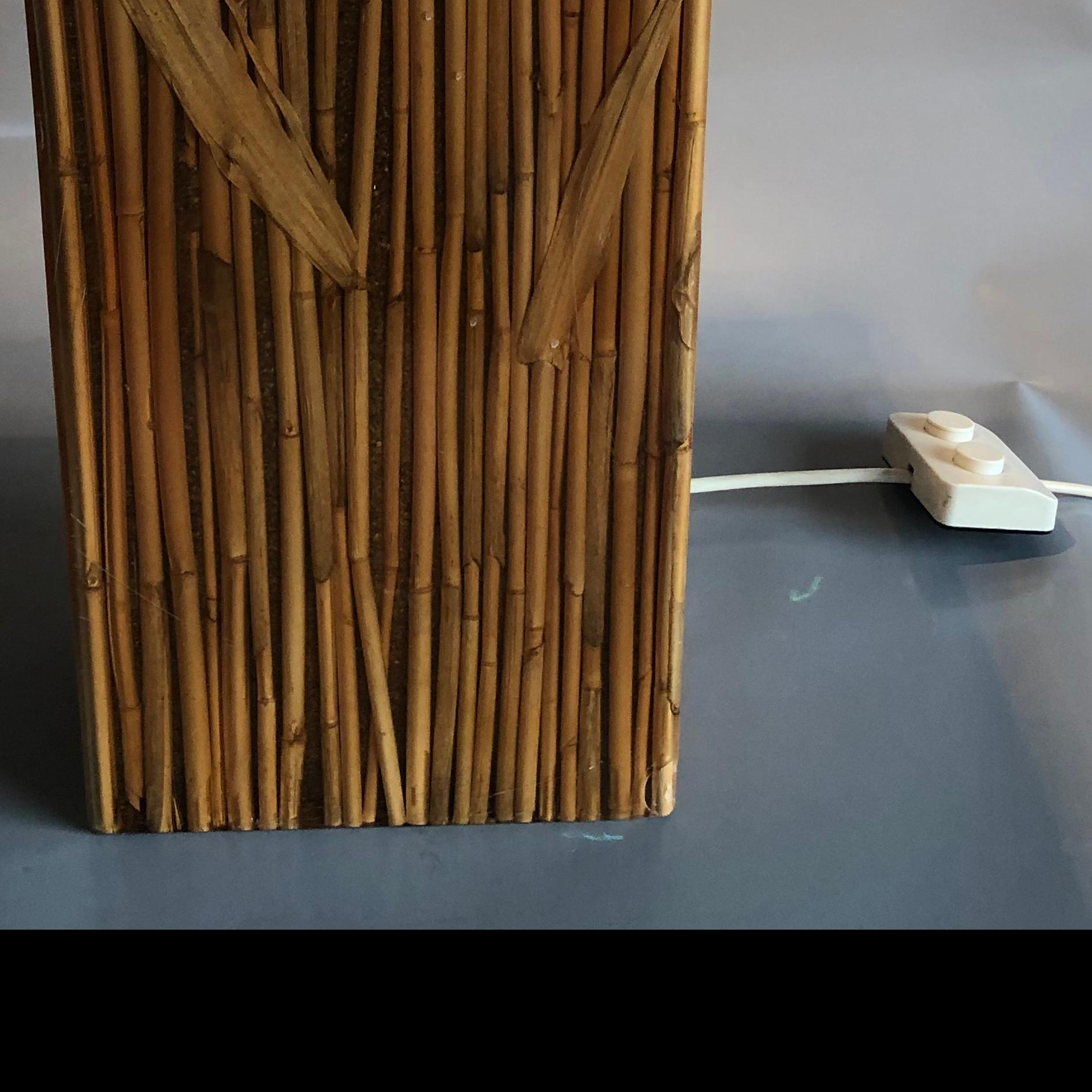 Gabriella Crespi Style Reed in Rasin Table Lamp Signed R.Marzi, Italy, 1970s For Sale 13